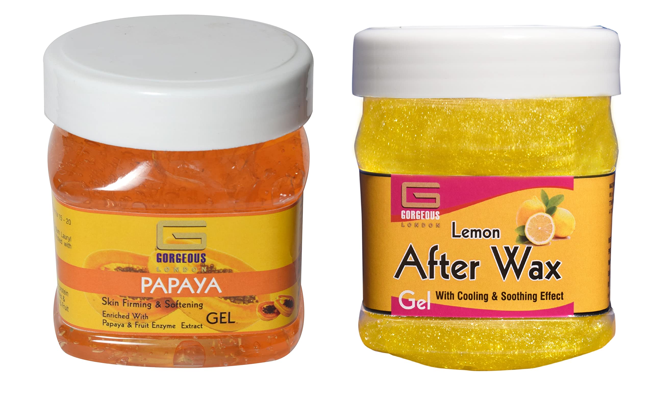 London Papaya & Lemon After Wax Gel Combo (2 x 450ml) - Soothing Post-Wax Treatment for Smooth Skin - Perfect for Salon & Home Waxing Care