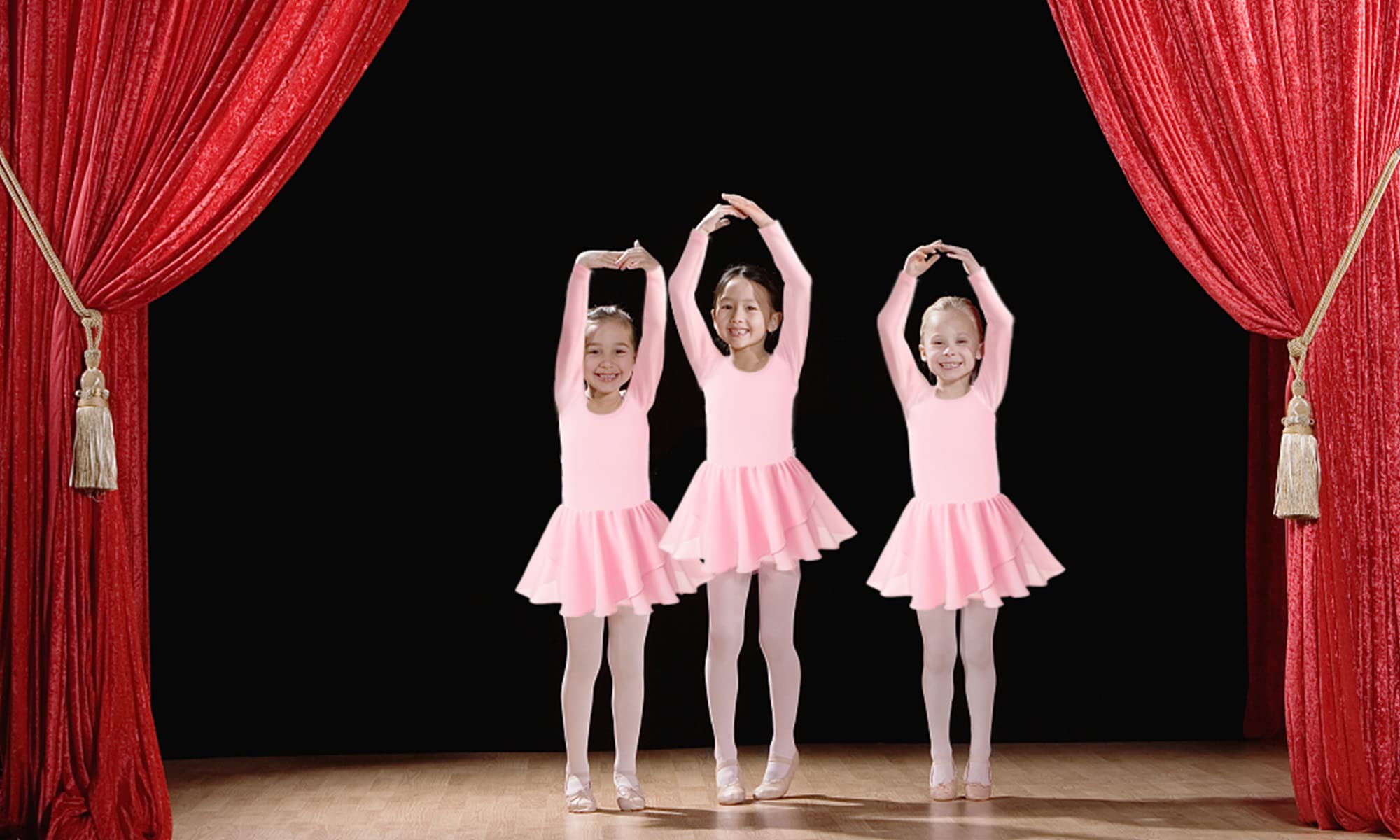 DANSHOW Girls Ballet Dance Leotard with Flutter Sleeves & Petal Skirt - Back Bowknot - Perfect for Ballet Class, Recital, and Dance Performance
