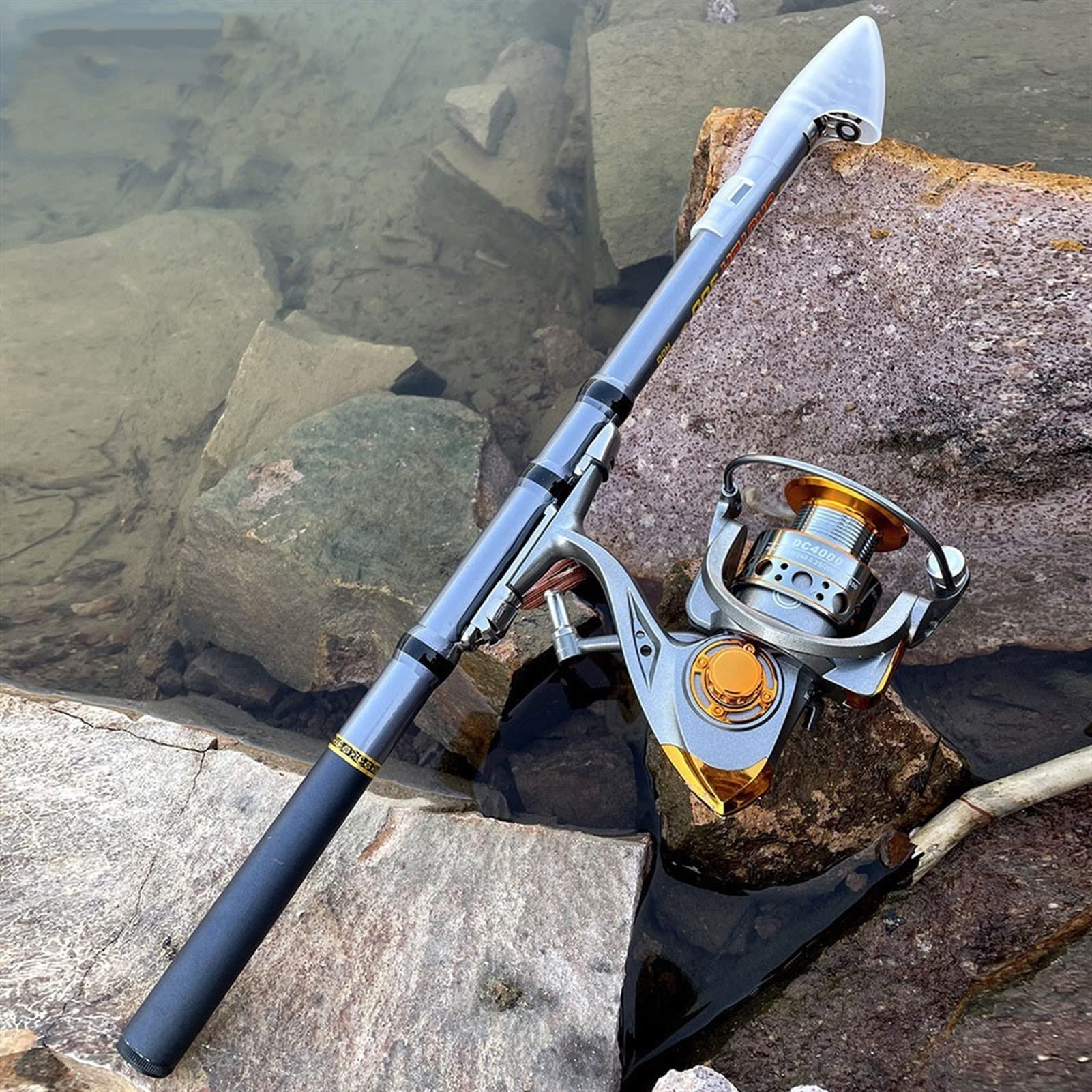 Premium Carbon Telescopic Fishing Rod and Reel Combo Set - Ultra-Light 2.1m Travel Fishing Pole Kit for Freshwater & Saltwater Angling - Perfect for Camping, Backpacking and Outdoor Adventures