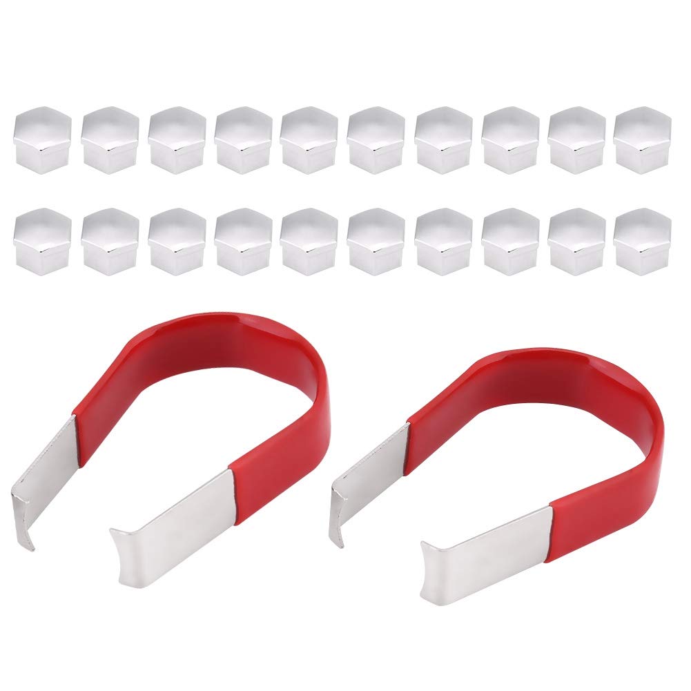20pcs 19mm Chrome Universal Wheel Nut Bolt Covers with Removal Tool - Durable Lug Nut Caps for Cars, Trucks & SUVs - Perfect for Wheel Protection & Custom Styling