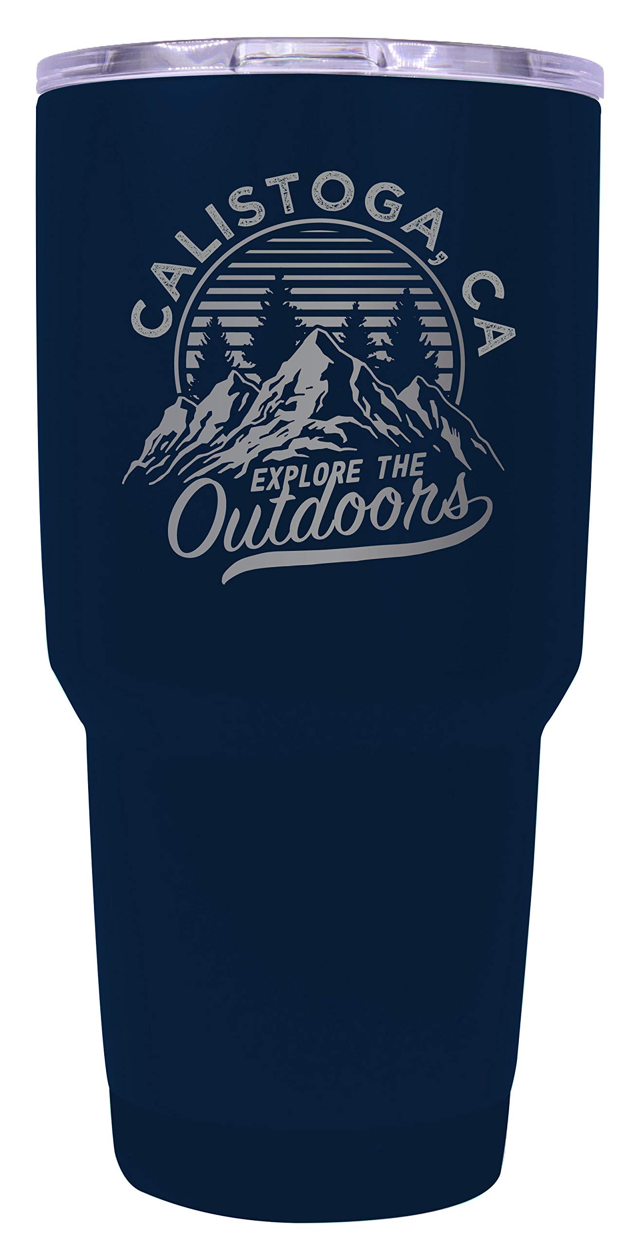 R&R Imports 24oz Insulated Stainless Steel Tumbler with Laser Engraved Calistoga California Souvenir Design - Navy Blue - Keeps Drinks Hot/Cold for Hours - Perfect for Travel, Camping & Outdoor Activities