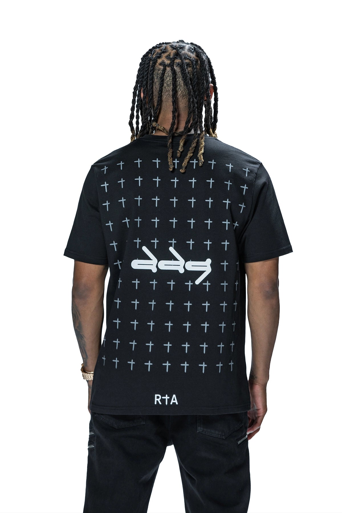 Liam Short Sleeve T-Shirt for Men | Black DDG Grid Print | Casual Wear & Street Style Outfits