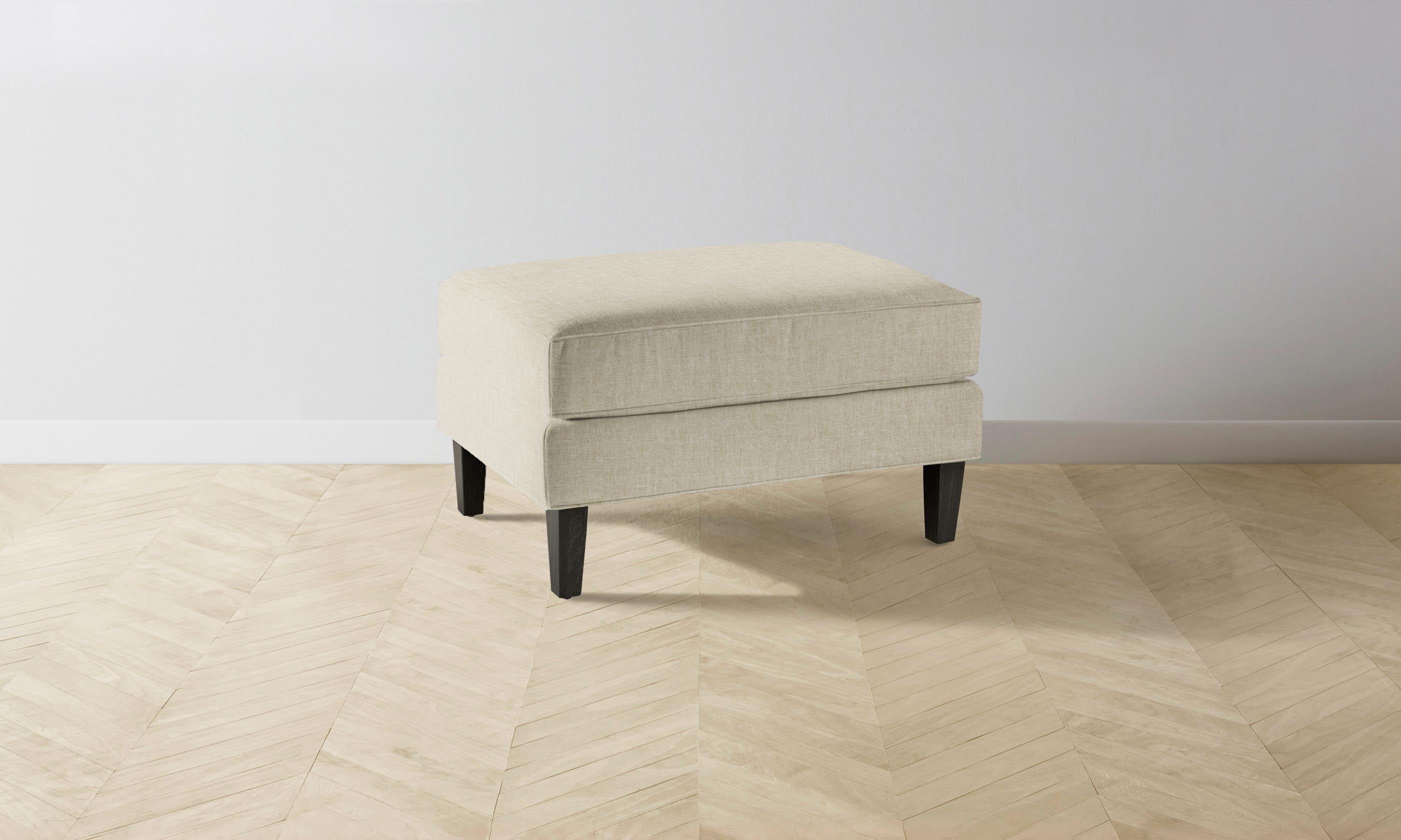 Premium Crosby Ottoman with Heritage Belgian Linen Upholstery - Modern Alder Wood Frame - Perfect for Living Room, Bedroom & Home Office Comfort