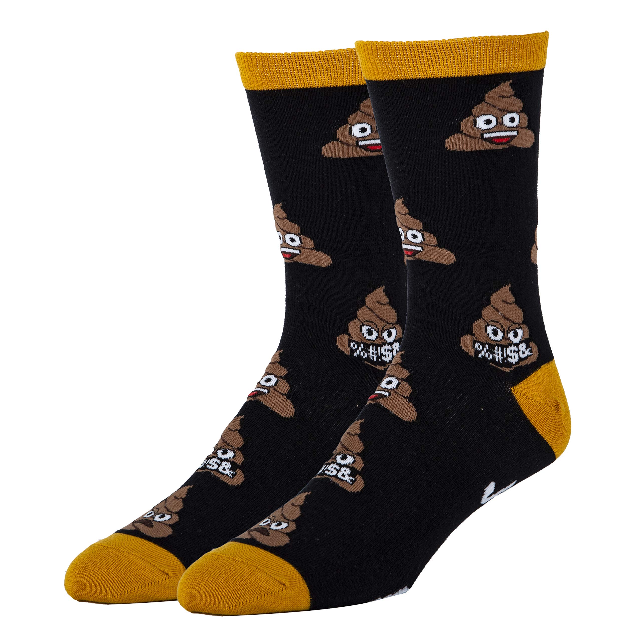 Funny Emoji Crew Socks for Men - Crazy Dress Cotton Novelty Socks (Size 8-13) | Comfortable & Breathable for Casual Wear, Gifts & Cosplay