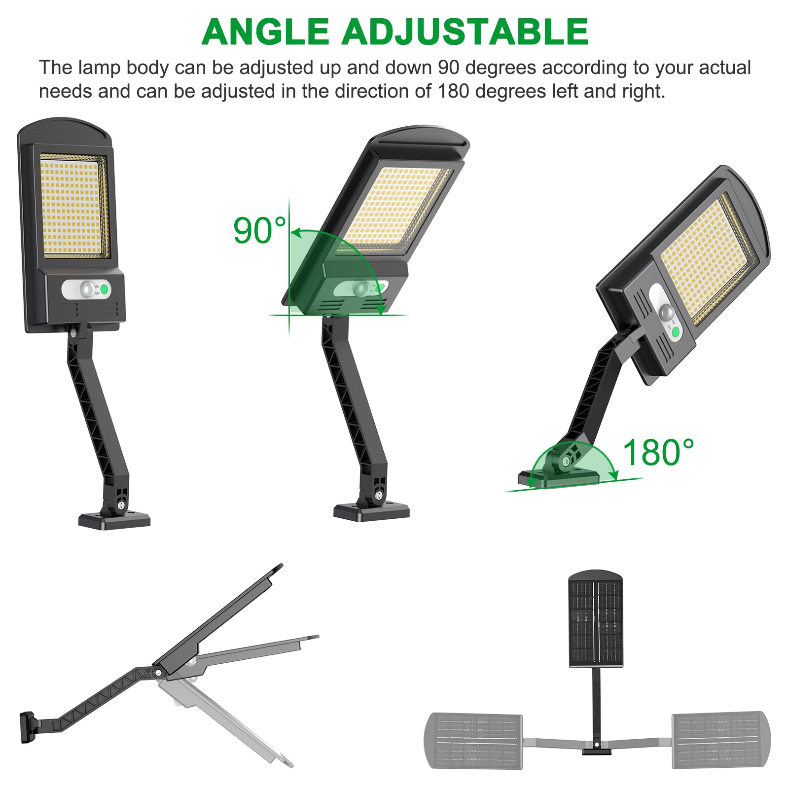 Engrepo 1000LM Solar Lights Outdoor with Motion Sensor, 168 LED Solar Powered Waterproof Security Flood Light - 4 Pack for Deck, Fence, Patio, Front Door, Gutter, Yard, Shed, Path & Garden Lighting