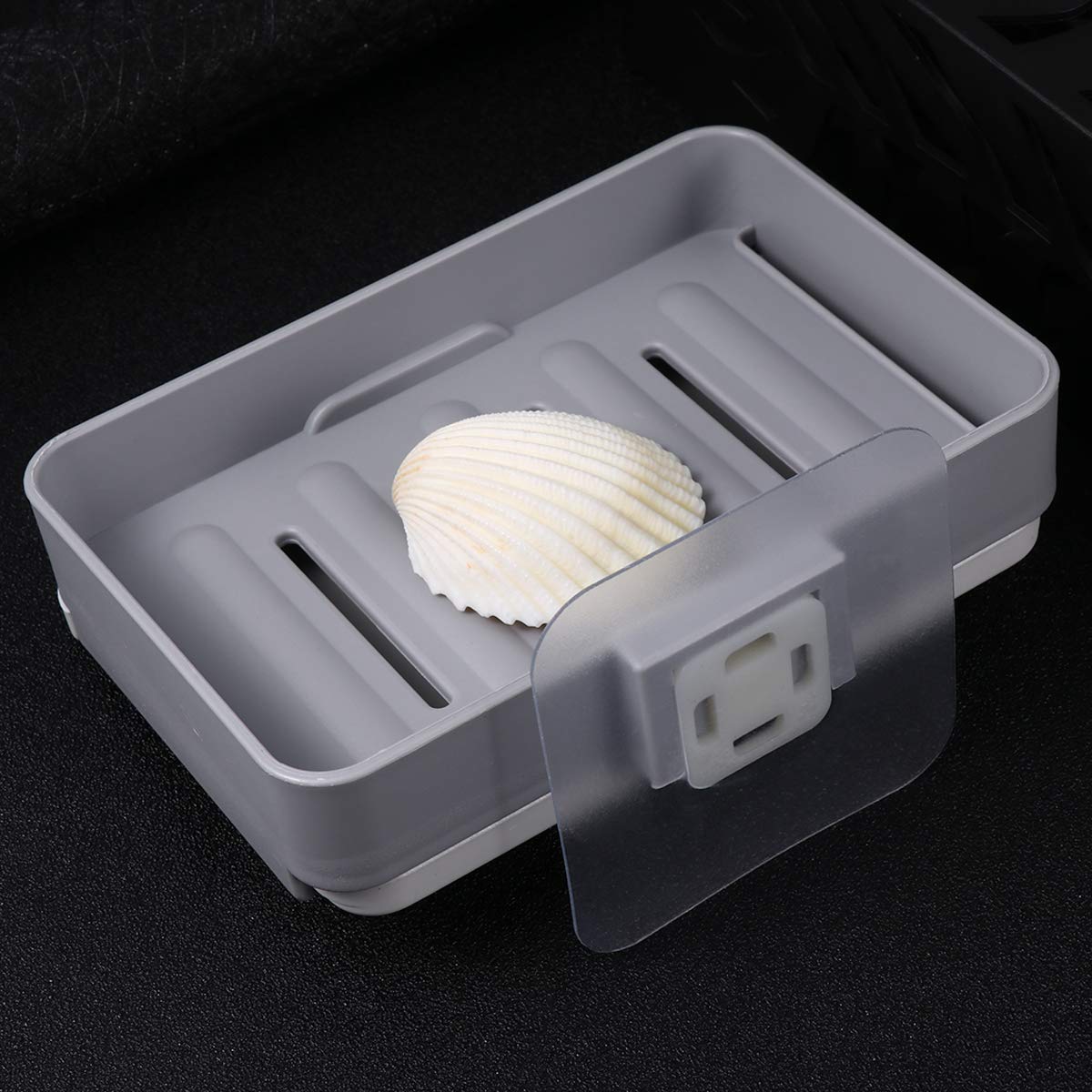 Strawberry Adhesive Soap Dish - No Punching Soap Holder for Bathroom & Kitchen - Body Wash Container, Sponge Tray, Scrubber Organizer - Perfect for Shower, Sink, and Countertop Organization
