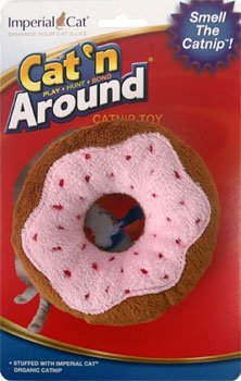 Imperial Cat Cat 'n Around Donut Catnip Toy for Kittens - Soft Plush Cat Toy with Organic Catnip - Fun Interactive Play for Indoor Cats, Perfect for Playtime & Training
