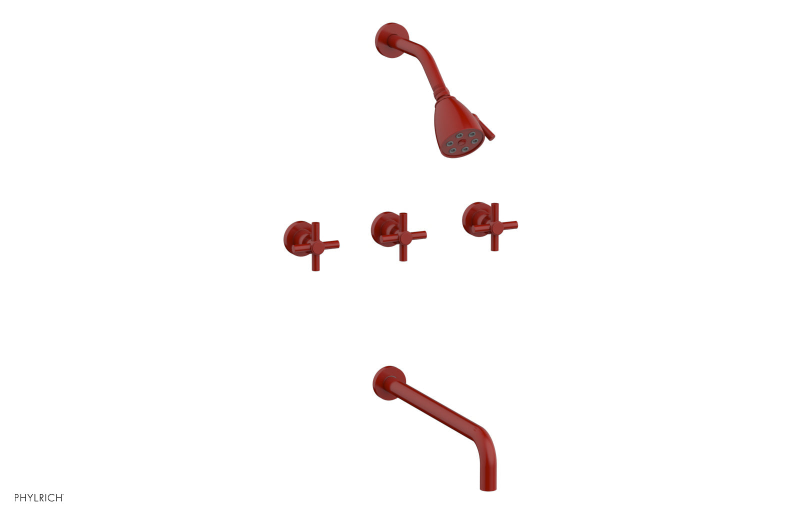 BASIC Three Handle Tub and Shower Faucet Set with 14