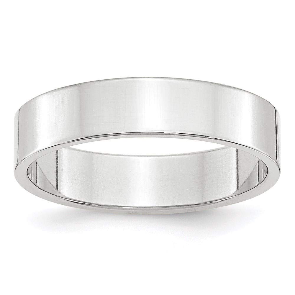 10K White Gold 5mm Lightweight Flat Bridal Engagement Wedding Band Ring - Dainty & Elegant Fine Jewelry for Women - Perfect Anniversary Gift for Her - Ideal for Proposals, Weddings & Special Occasions