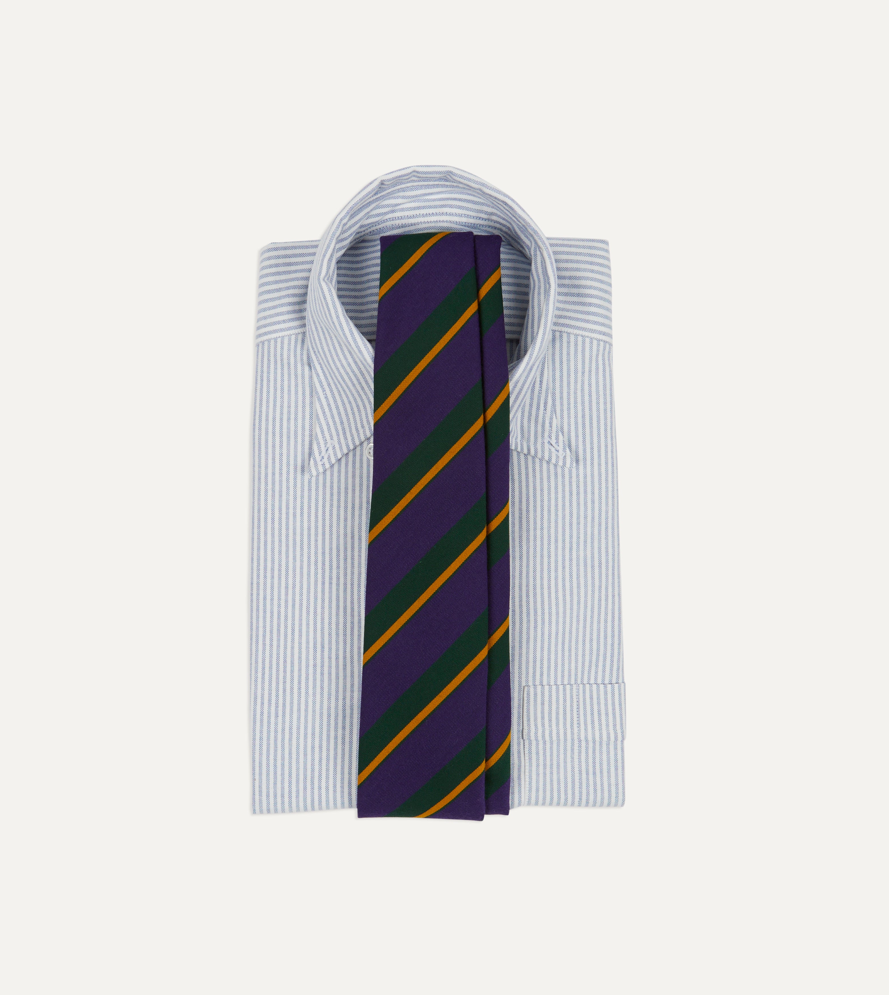 Premium Navy & Multicolor Stripe Repp Silk Wool Blend Hand-Rolled Necktie - Perfect for Business Meetings, Weddings & Formal Occasions
