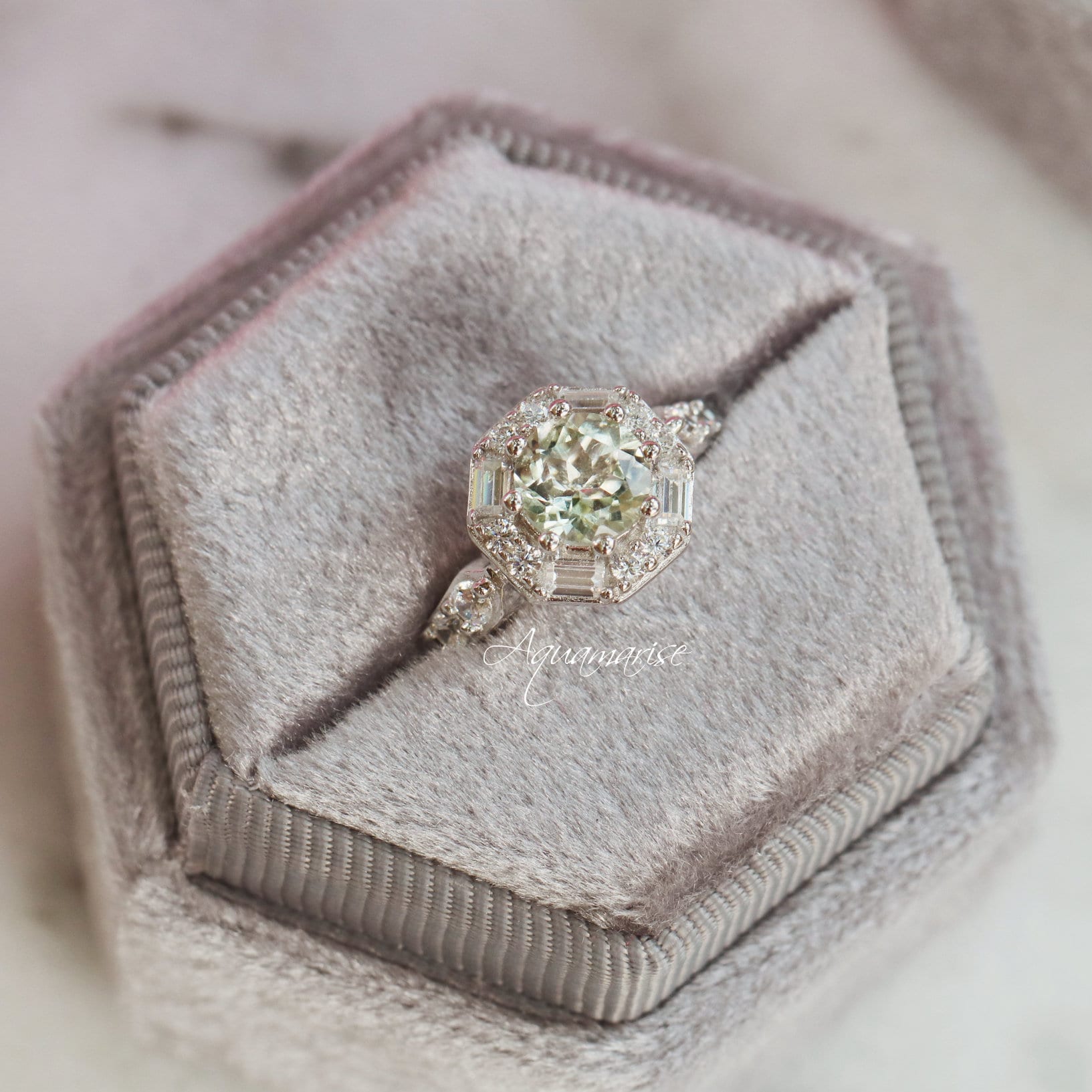 Hexagon Green Amethyst Ring for Women - 925 Sterling Silver Jewelry, Elegant Birthstone Gift for Her | Perfect for Anniversary, Birthday & Special Occasions