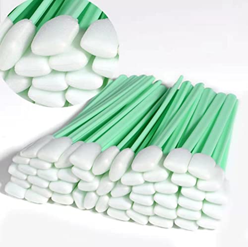 100 PCS Sponge Tip Swabs - Professional Cleaning Foam Swab Sticks for Solvent, Inkjet Printers, Scanners, Camera Lenses, Hard Drives, Keyboards & Optical Equipment - Perfect for Electronics Maintenance, Lab Cleaning & Precision Device Care