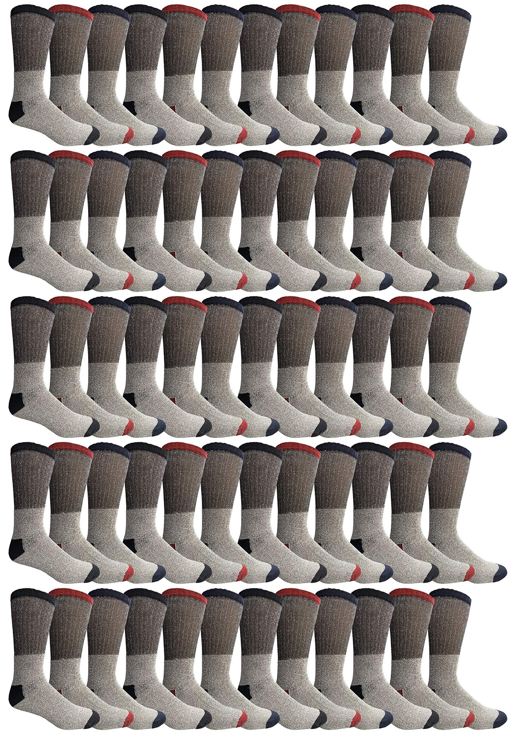 Yacht & Smith Women's Cotton Thermal Crew Socks - 6 Pack Warm Winter Boot Socks for Cold Weather - Perfect for Hiking, Skiing & Outdoor Activities