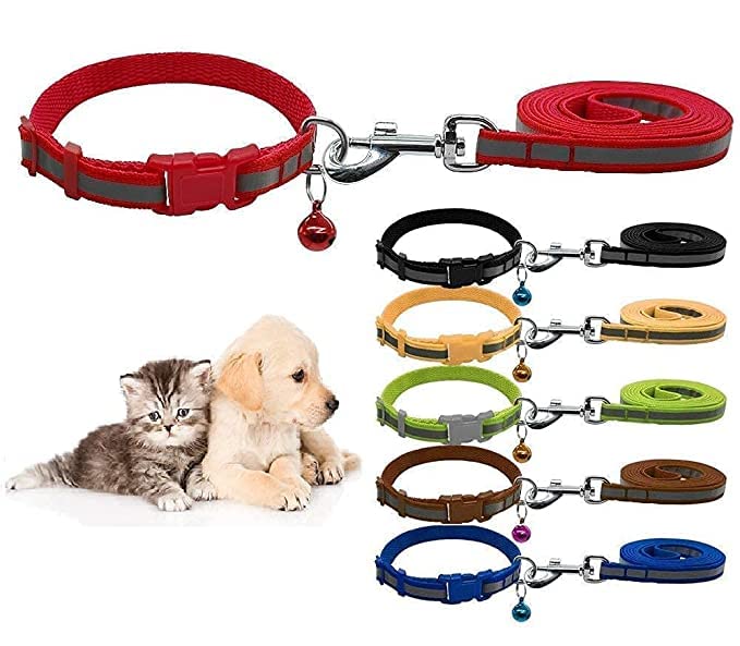 Woofy Dog 10MM Adjustable Nylon Collar & Leash Set with Quick Release Buckle - Breathable Pet Collar for Small Medium Dogs & Cats (Orange) - Perfect for Walking, Training & Outdoor Adventures