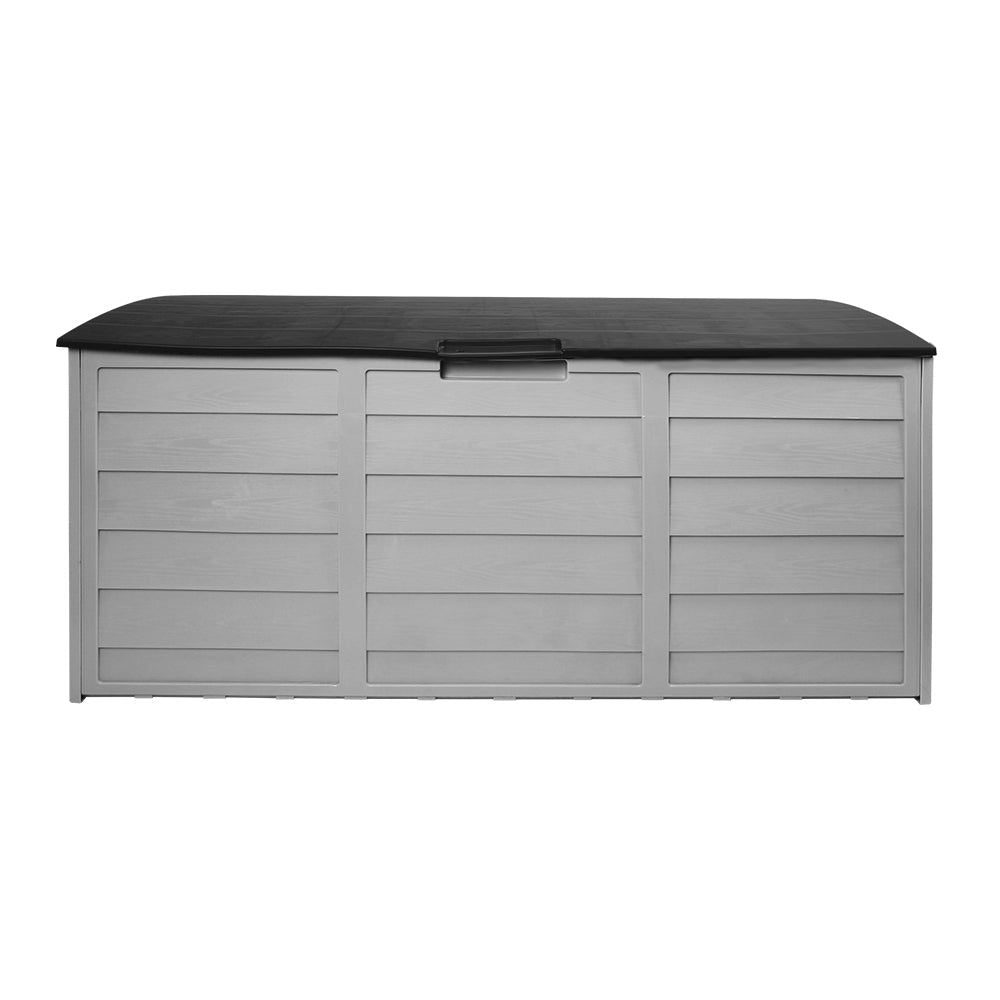 Gardeon 290L Outdoor Storage Box with Lock - Waterproof Garden Organizer for Deck, Shed, Tools & Patio Furniture - Heavy Duty Black Plastic Storage Container for Backyard, Garage & Poolside