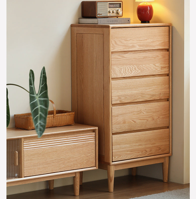 Oak Solid Wood Small Chest of Drawers - 3 Drawer Storage Organizer for Bedroom, Nursery, or Office | Compact Dresser for Clothes, Toys & Home Organization