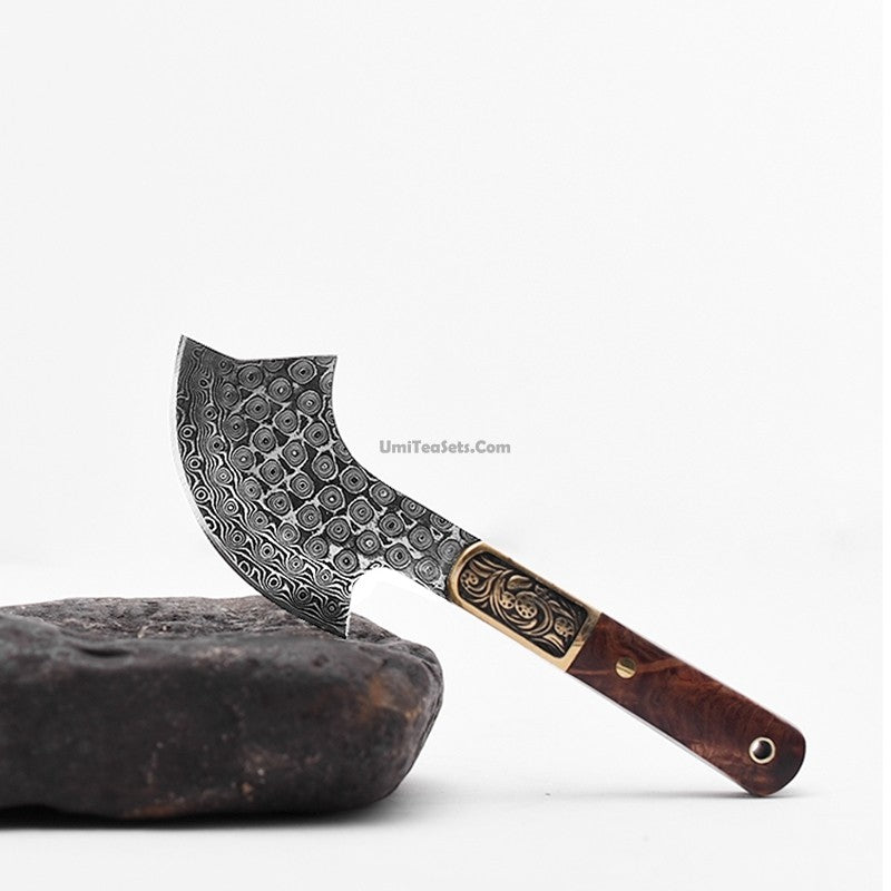 Premium Handmade Puerh Tea Cake Axe Knife - Traditional Chinese Tea Cutting Tool for Breaking & Serving Pu-erh Tea Cakes - Perfect for Tea Ceremonies, Gifts & Tea Enthusiasts