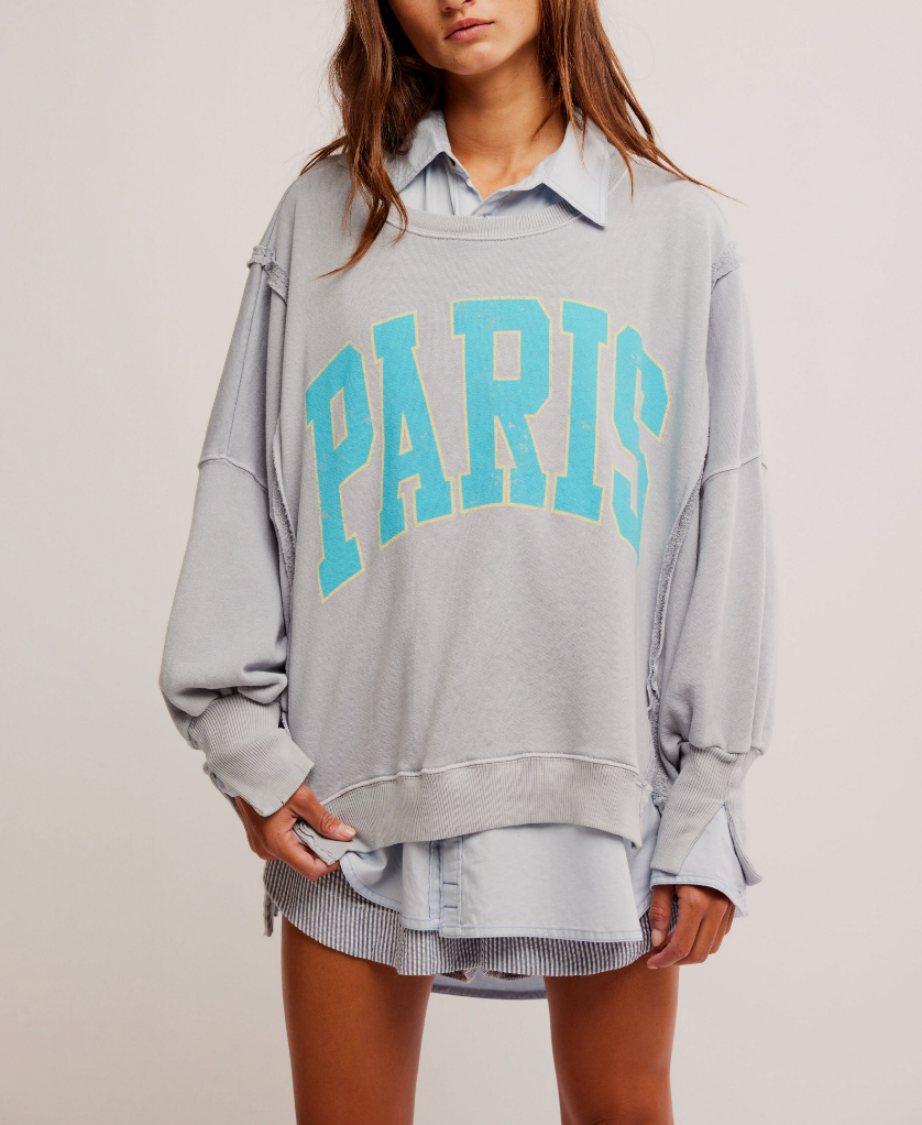 Free People Graphic Camden Stone Combo - Stylish Women's T-Shirt & Sweatshirt Set for Casual Wear, Lounge & Street Fashion