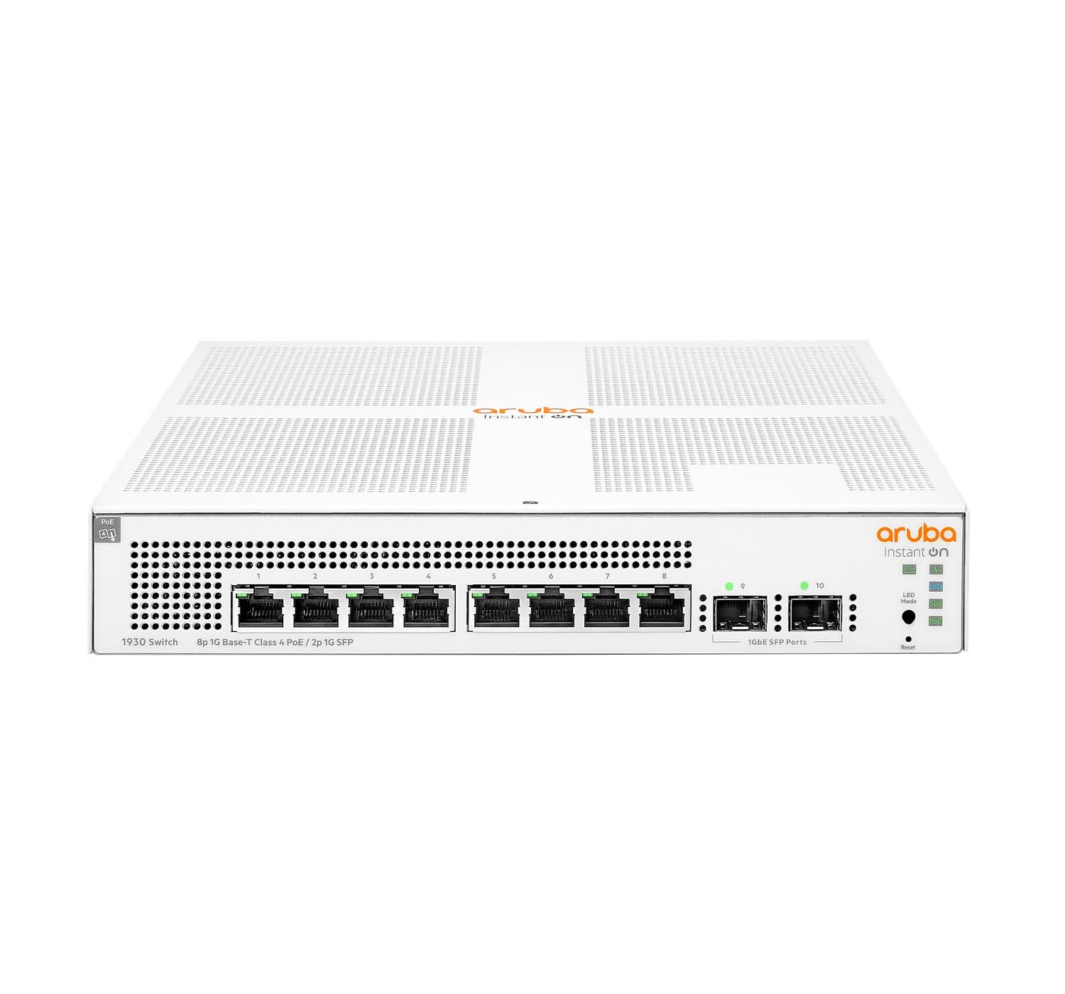 Aruba Instant On 1930 8-Port Managed L2+ Gigabit Ethernet Switch (10/100/1000) with PoE | 1U Rackmount White | JL681A#ABB | Ideal for Small Business Networks & Smart Office Setup