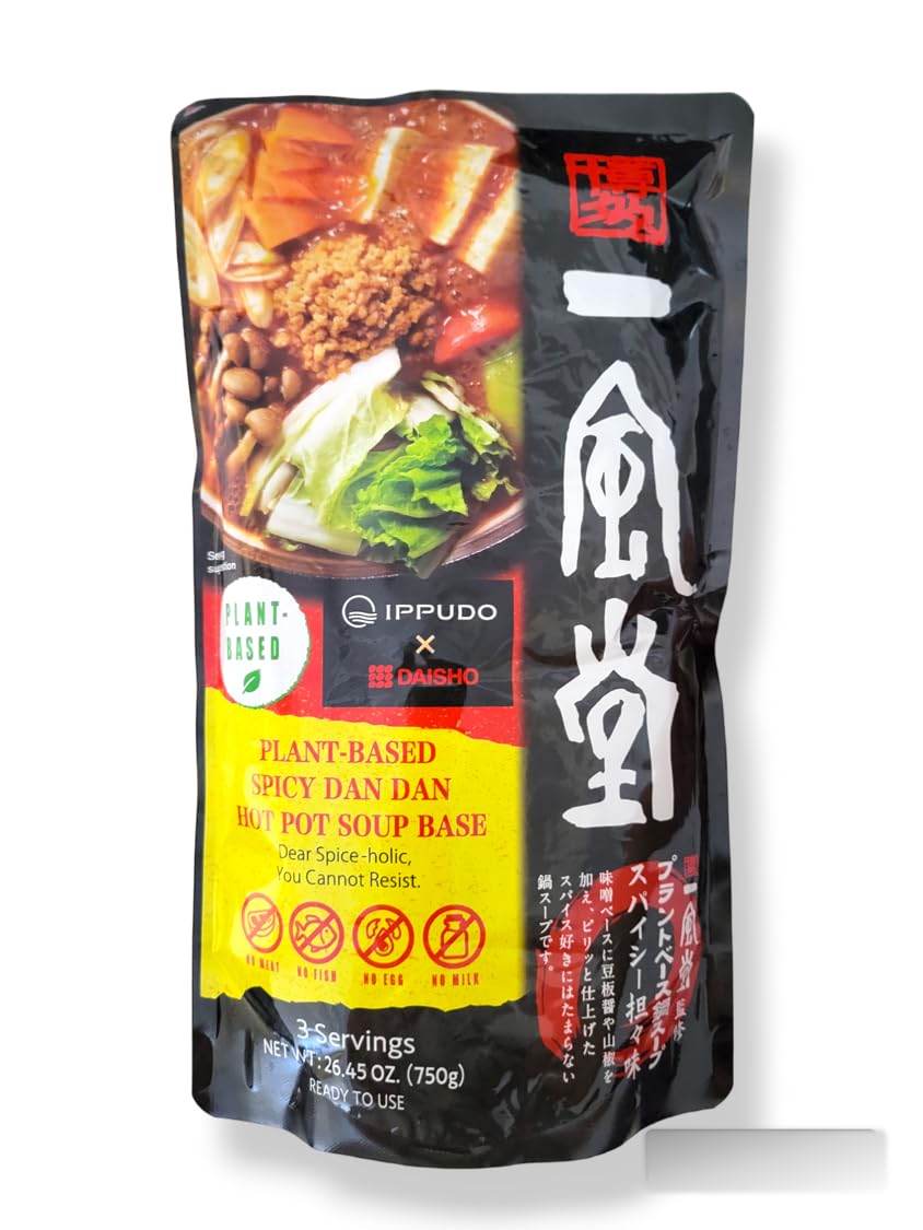 DAISHO Vegan Spicy Dan Dan Noodle Soup Base - 26.45oz Ready-to-Use Sauce for Asian Noodles, Hot Pot & Quick Meals - Plant-Based Sichuan Flavor