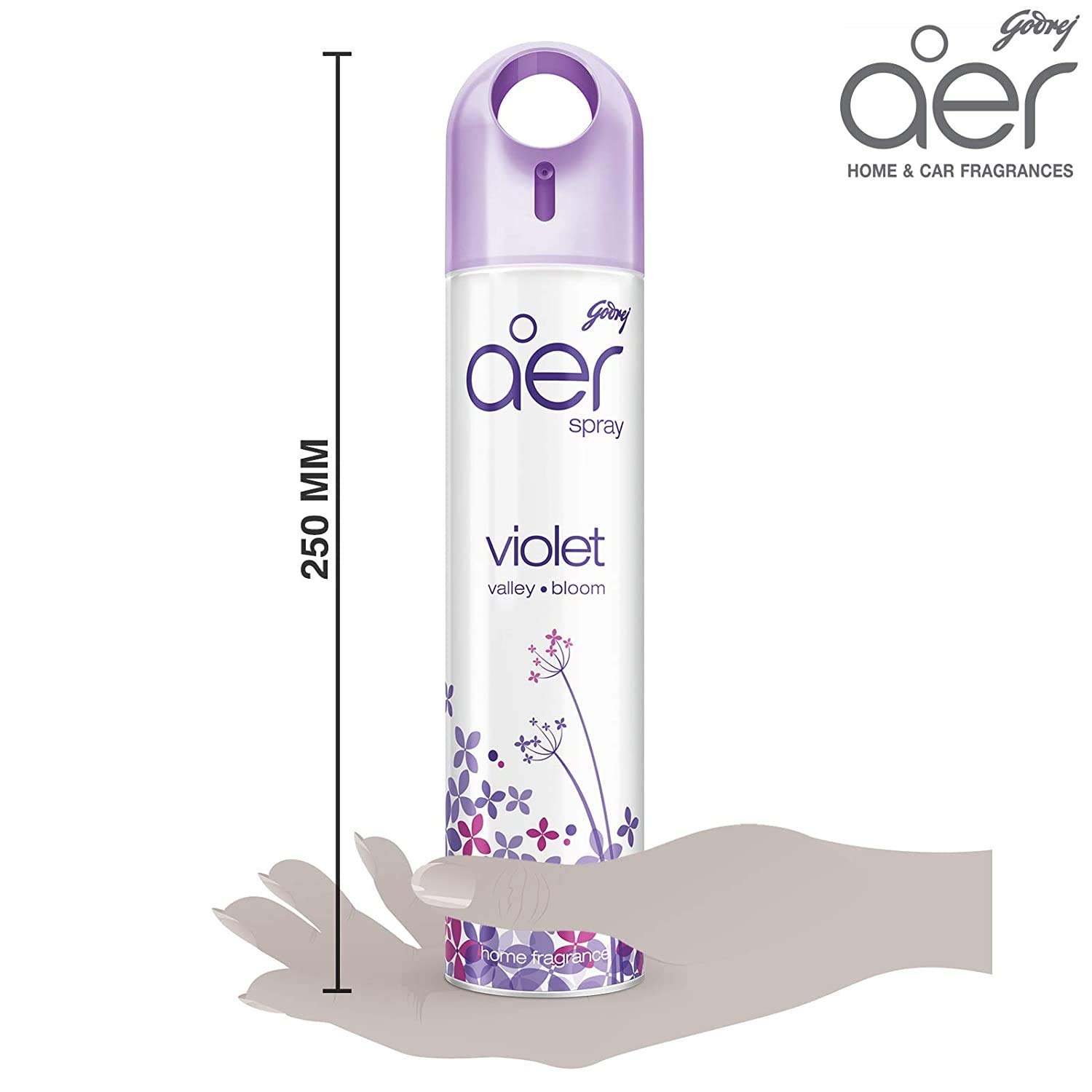 Godrej Aer Spray Air Freshener - Violet Valley Bloom Lavender Scent (240ml) | Long-Lasting Home & Office Fragrance | Perfect for Living Rooms, Bathrooms & Workspaces