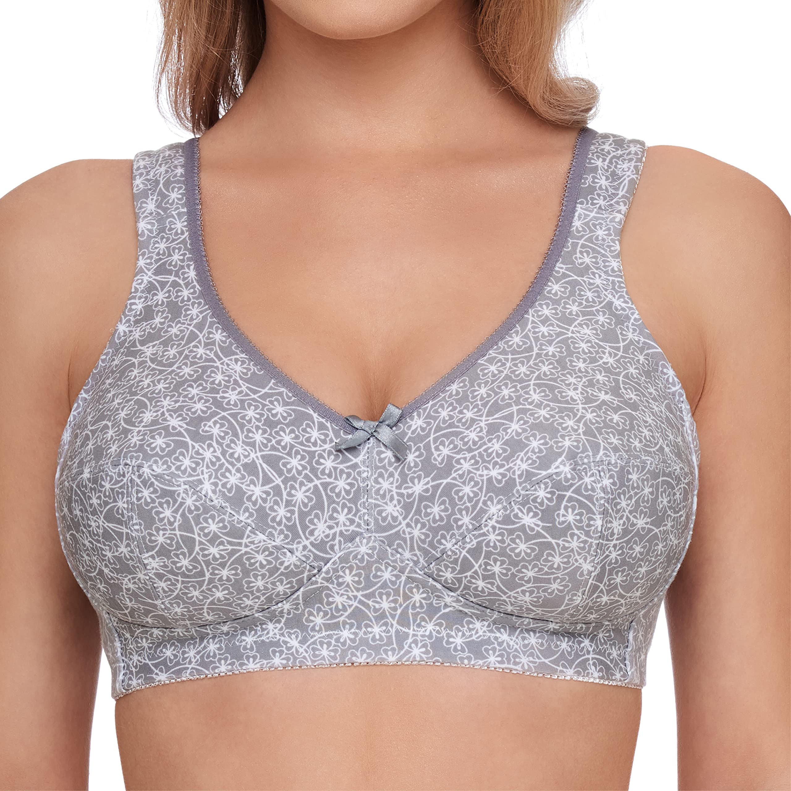 Wire-Free Comfort Cotton Bra for Women - Soft Support & Strain Relief - Perfect for Yoga, Lounge & Everyday Wear