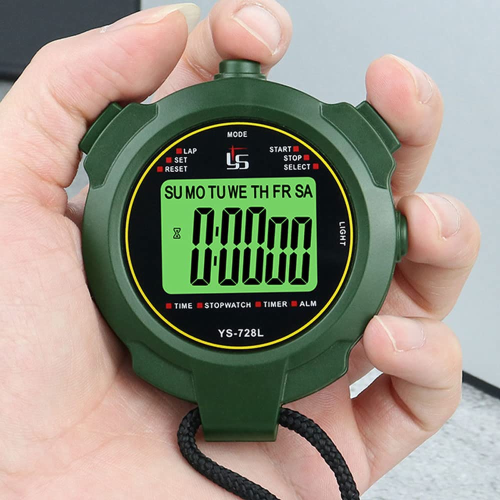 Waterproof Digital Sports Stopwatch with LCD Display - Handheld Electronic Timer for Swimming, Running, Soccer Training - Perfect for Coaches, Athletes & Fitness Enthusiasts