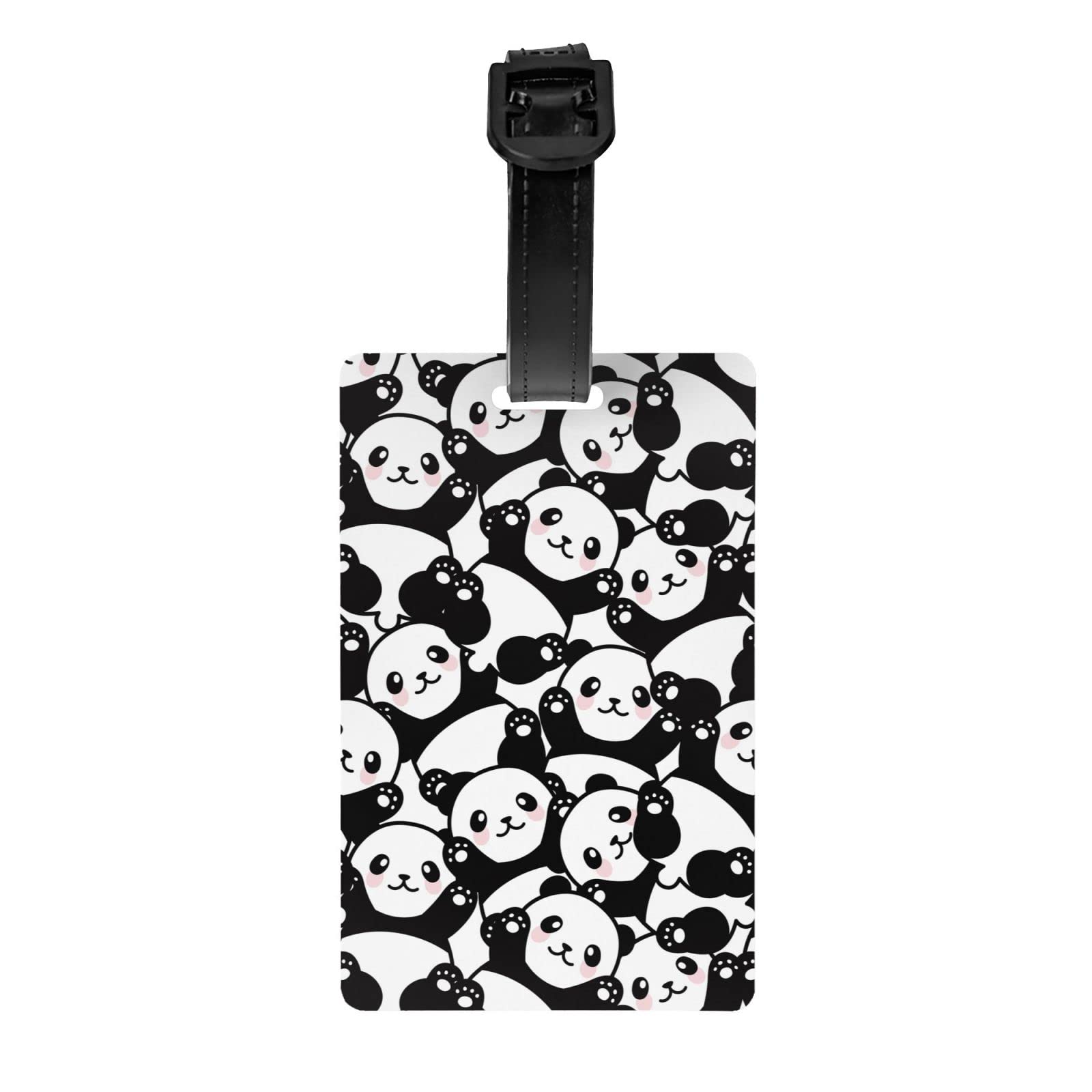 Adorable Panda Luggage Tag - Durable PVC Suitcase ID Tag with Name Card Holder for Travel Bags (1 Pack) - Perfect for Airports, Cruise Ships & Business Trips
