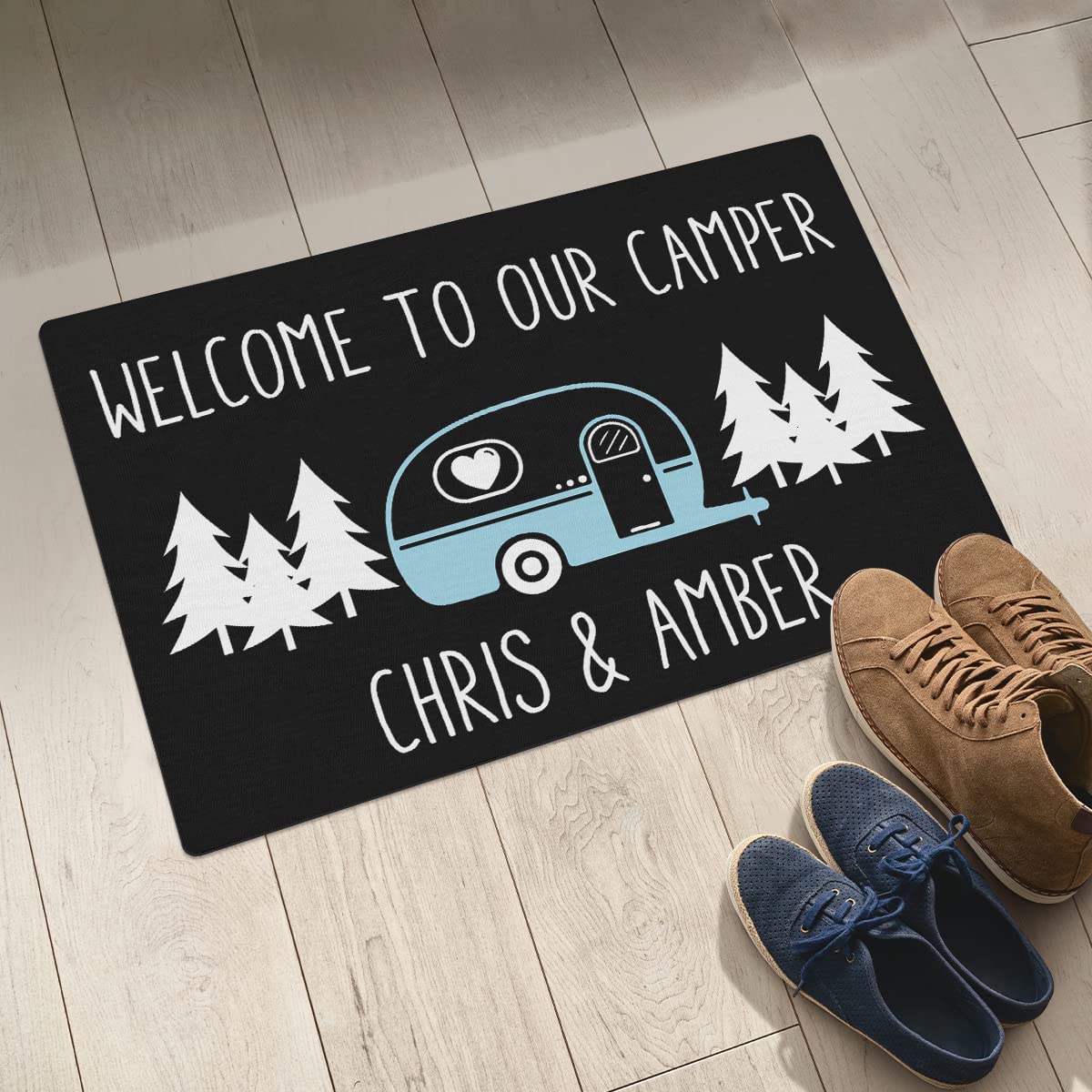 Custom RV Doormat - Personalized Camper Welcome Mat for Travel Trailers & Motorhomes - 16x24 Inch - Perfect for Camping & Outdoor Decor