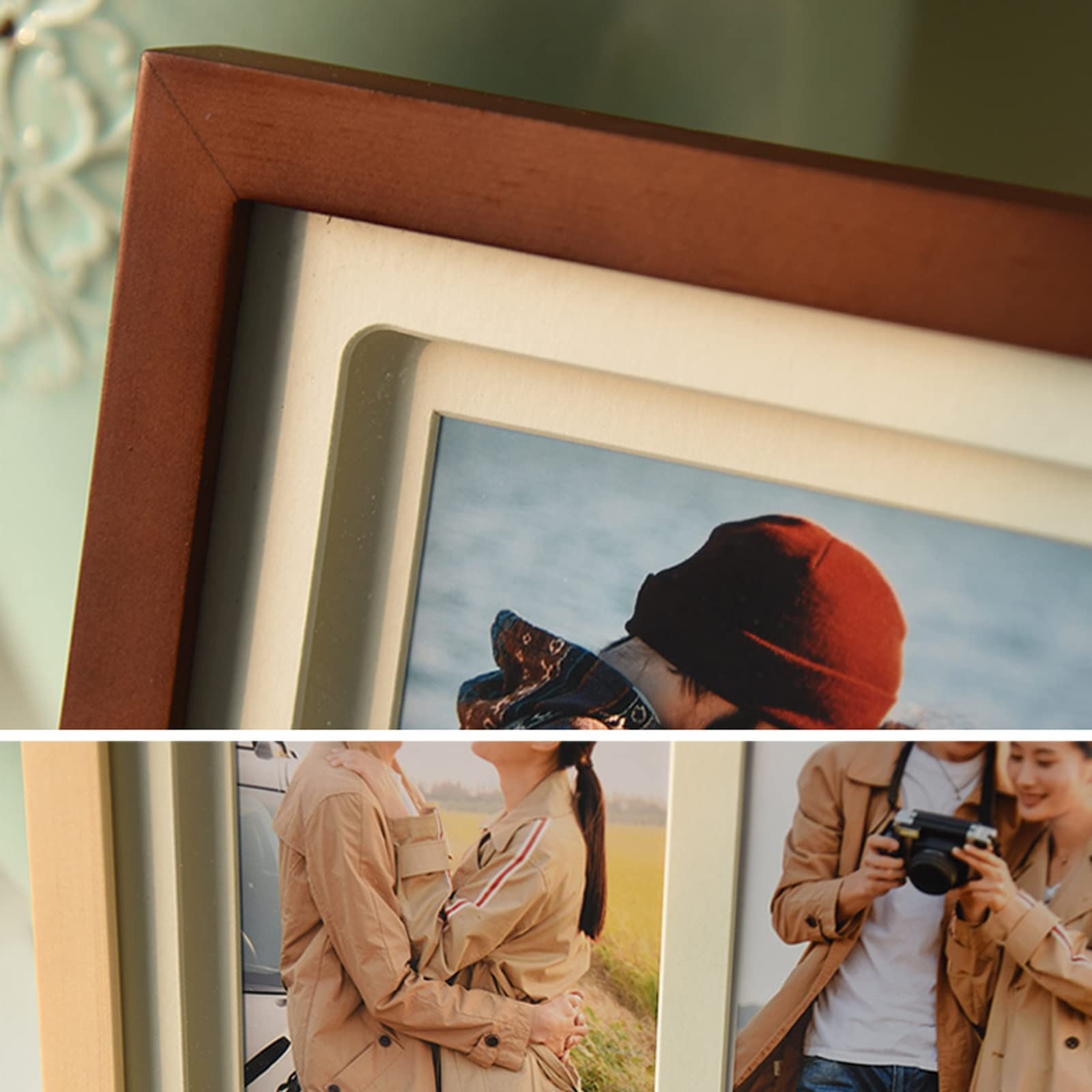 Wooden Photo Frame with Glass Cover - Home & Office Desktop Decor for Displaying Pictures
