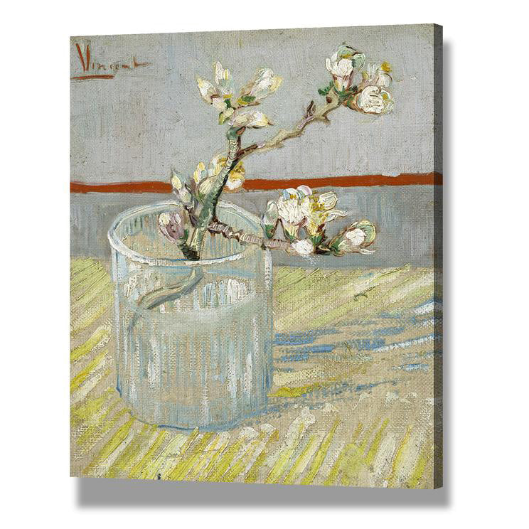 Sprig of Flowering Almond Blossom in a Glass