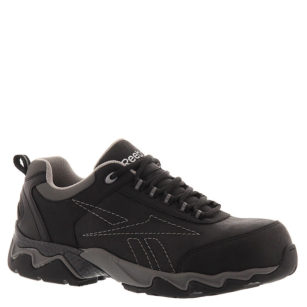 Reebok RB1062 Men's Safety Toe Athletic Work Shoes - Black & Grey - Lightweight & Comfortable for Construction, Warehouse & Industrial Work