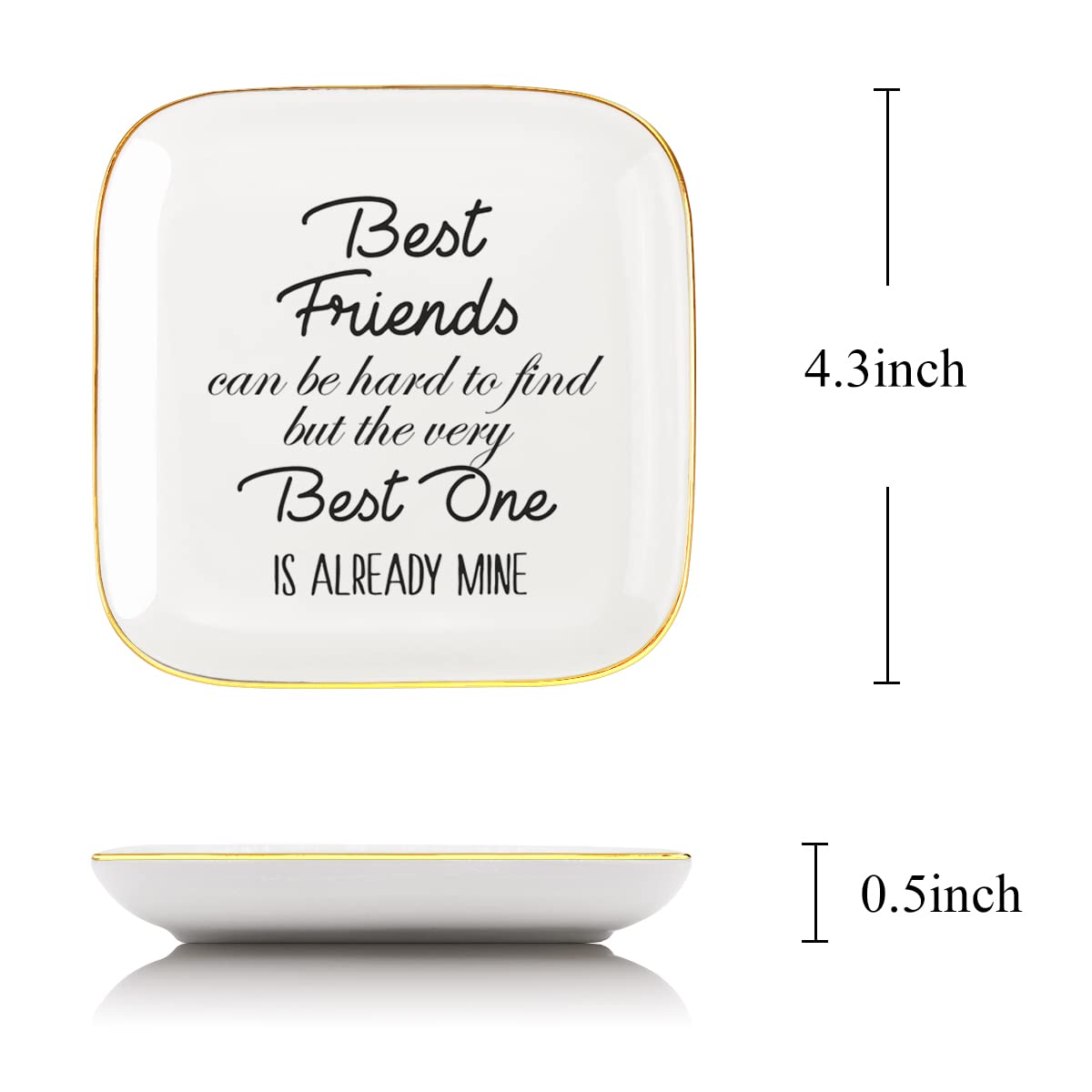 Littlefa Ceramic Ring Dish - Unique Jewelry Tray for Bestie, BFF, Sister - Meaningful Birthday & Christmas Gift for Friends - Perfect for Home Decor, Vanity Organizer, and Gift Giving