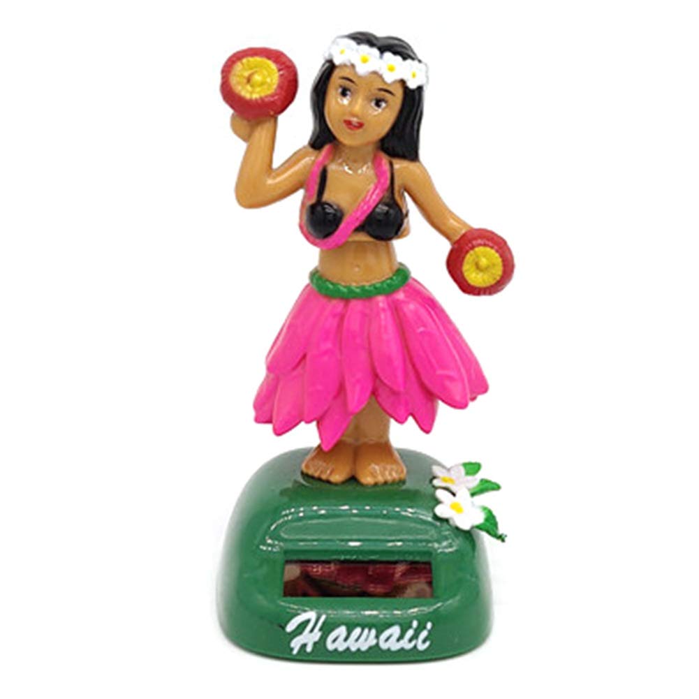 Solar Powered Hawaiian Dancing Doll - Shaking Hand Figure for Car Dashboard, Desk & Windowsill Decor | Cute Solar-Powered Motion Toy for Home, Office & Car Interior | Perfect Gift for Kids & Adults (Hawaiian Girl Version)