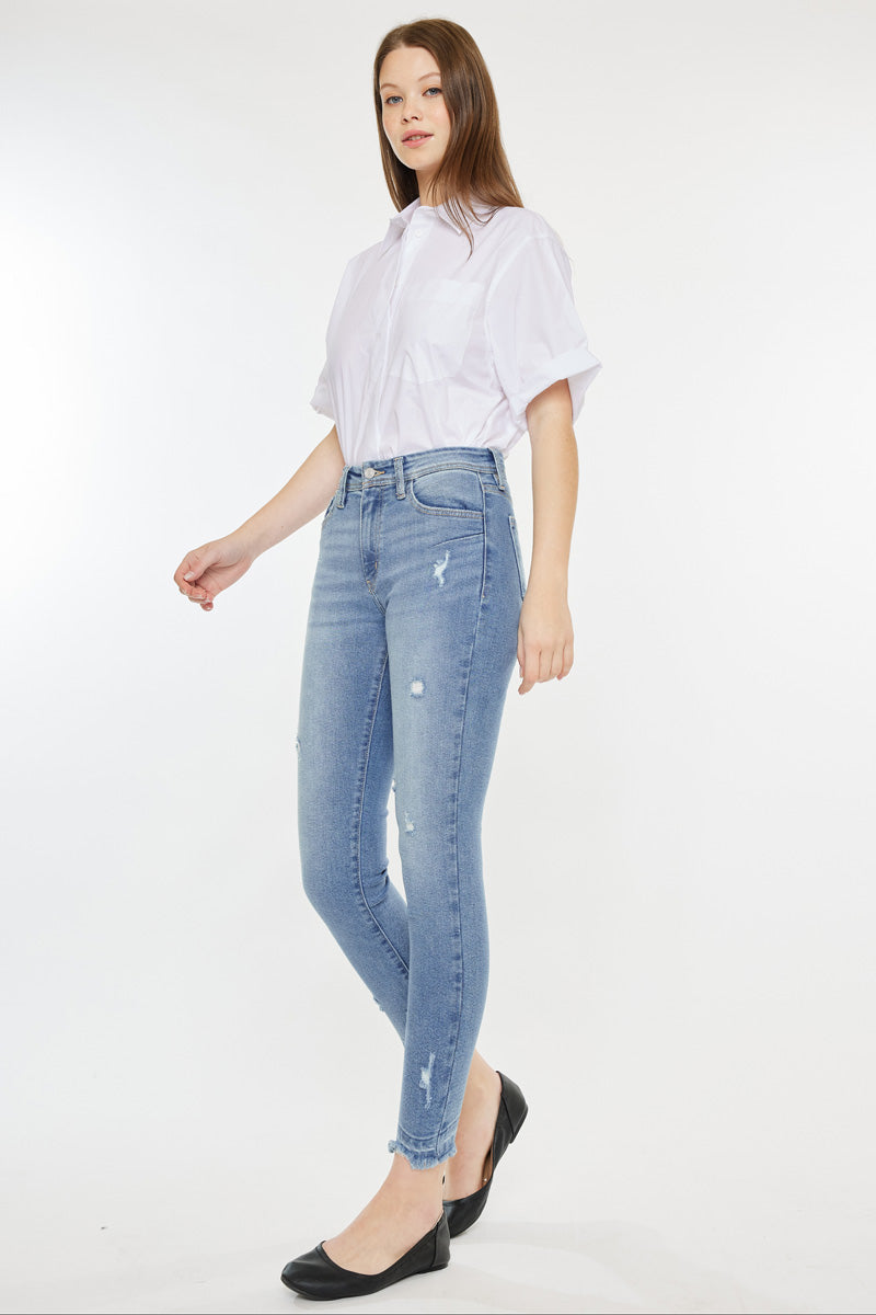 Terri High Rise Ankle Skinny Jeans for Women - Stretchy Denim Pants with Slim Fit - Perfect for Casual Outfits, Work & Date Nights