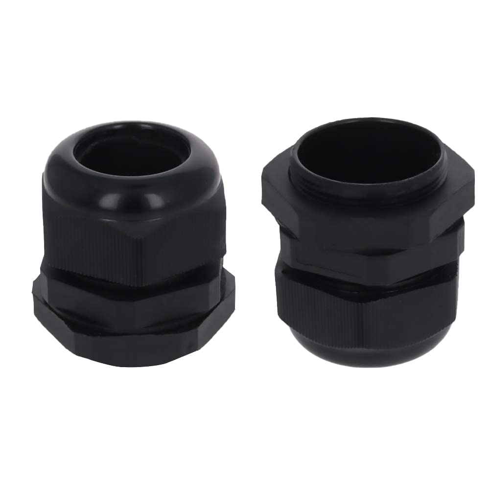 Fielect M36 Adjustable Plastic Waterproof Cable Gland Connector - Black (Fits 18-25mm Diameter Cables) for Outdoor Electrical Wiring, Marine & Industrial Applications