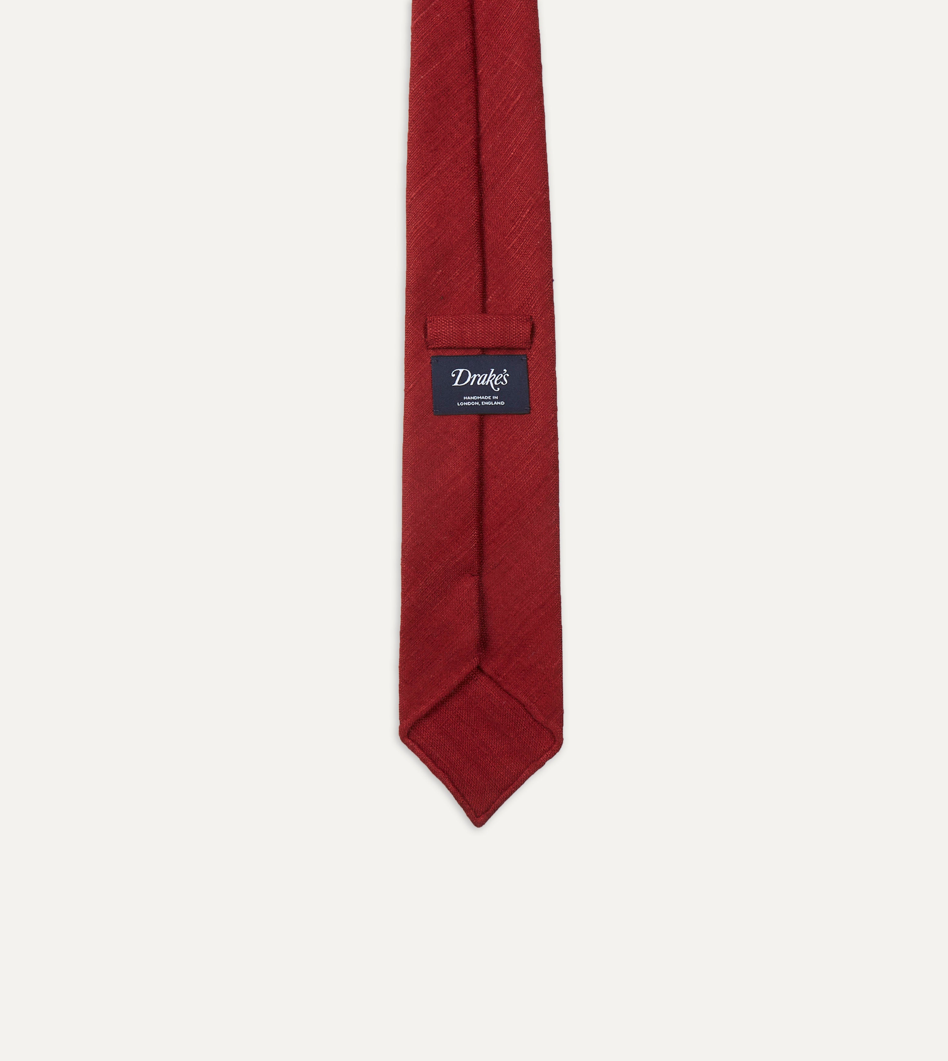 Handmade Red Tussah Silk Tie - Premium Hand Rolled Necktie for Men - Perfect for Weddings, Business Meetings & Formal Occasions