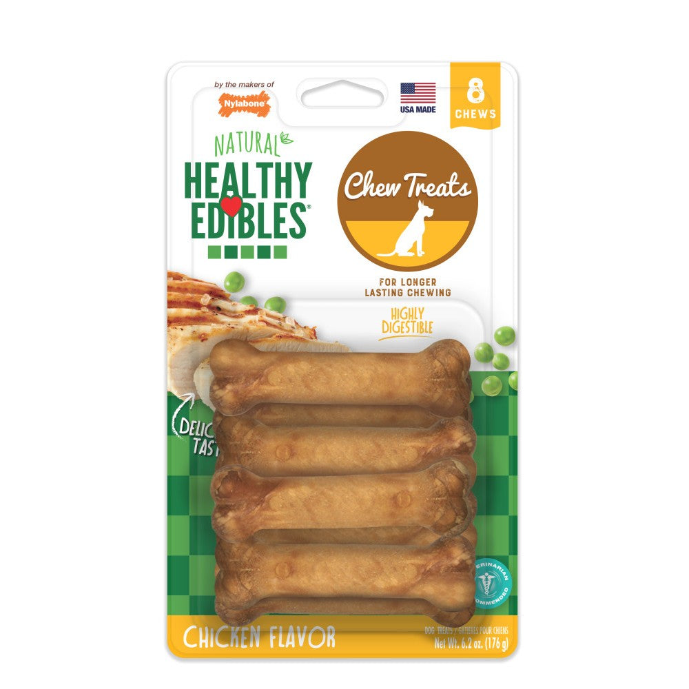 Healthy Chicken Flavor Dog Dental Chews - Natural Teeth Cleaning Treats for Small & Large Dogs - Promotes Fresh Breath & Oral Hygiene - Perfect for Daily Dental Care & Training Rewards