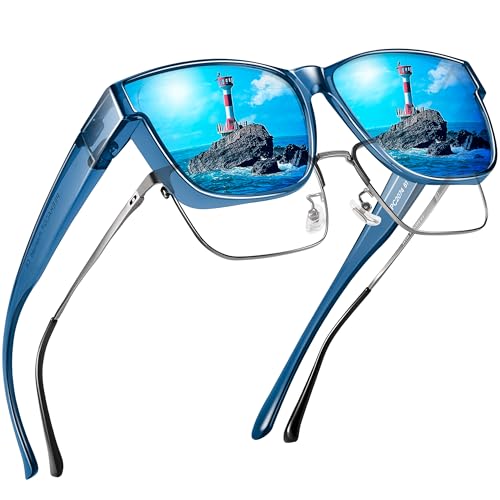 A14 Glossy Navy Blue Frame/Blue Mirrored Lens