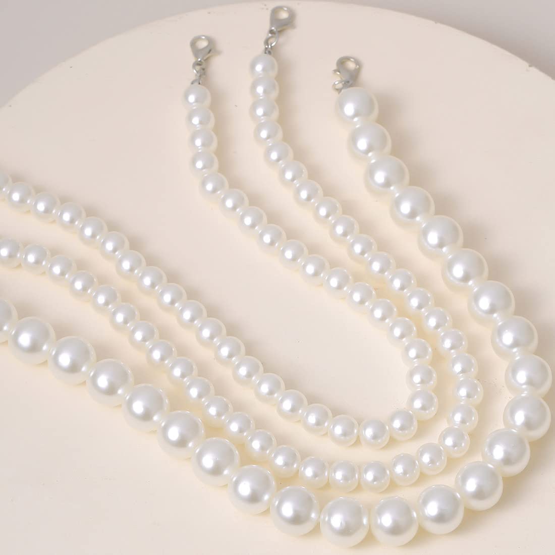 Elegant Layered Pearl Choker Necklace - Adjustable Collar Necklace for Women & Girls | Perfect for Weddings, Parties & Everyday Wear