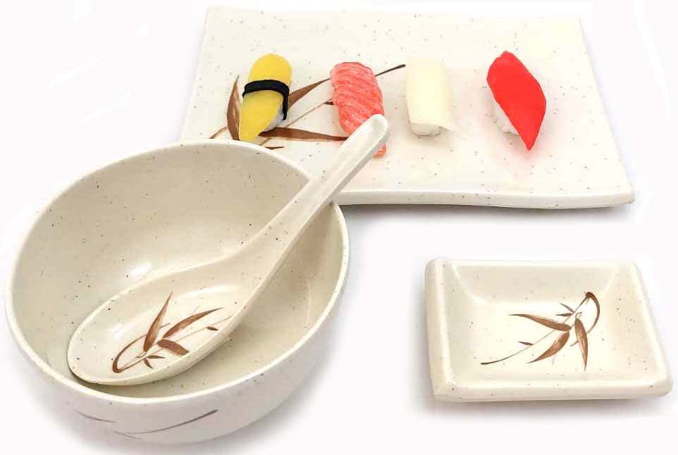 60 Pack Japanese Style Soup Spoons - Asian Rice, Pho, Ramen & Wonton Soup Spoons - Beige Reed Design for Home Dining, Restaurants & Takeout Meals