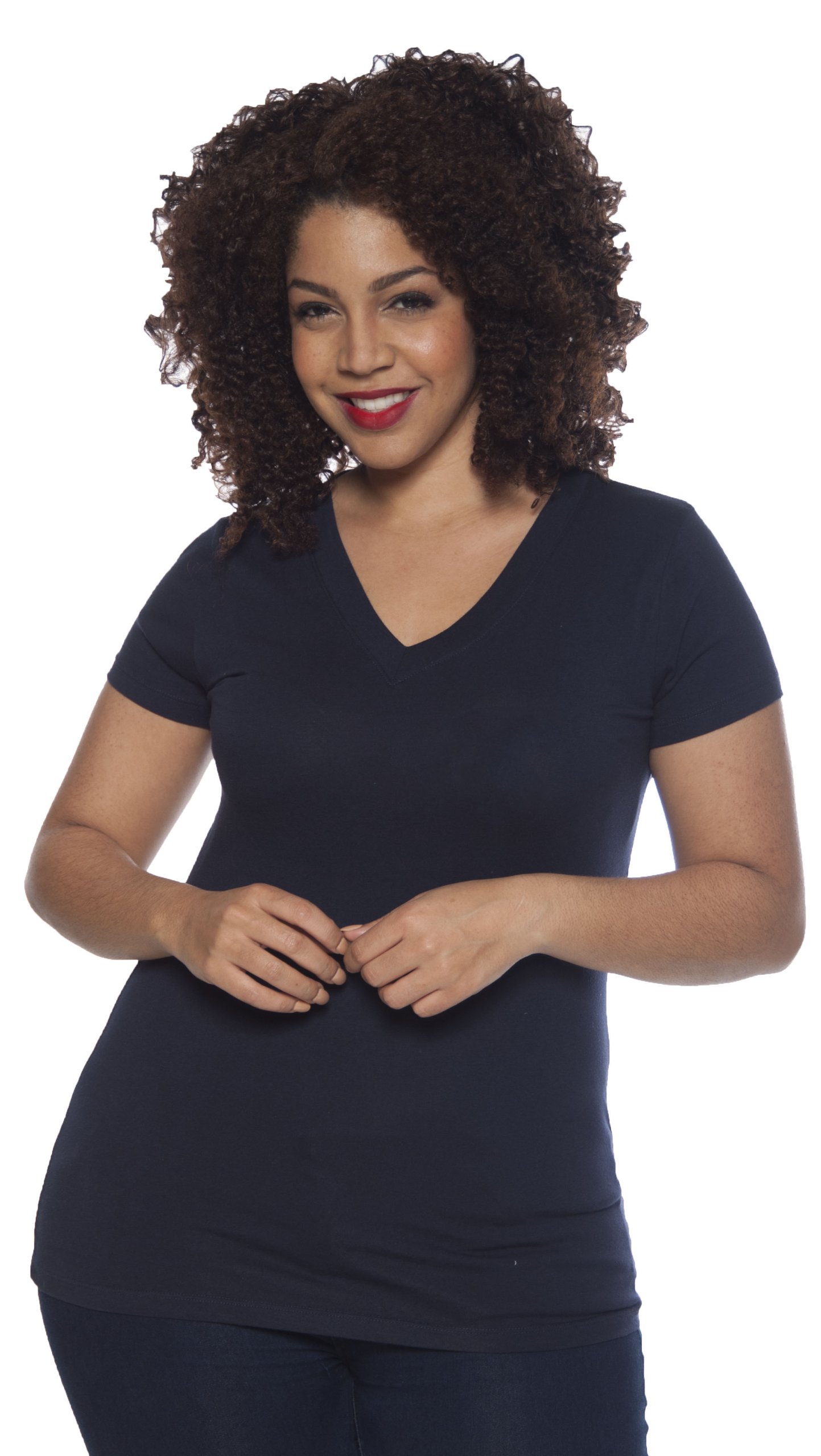 4 Pack Women's Basic V-Neck T-Shirts - Soft Cotton Casual Tees for Everyday Wear | Perfect for Layering, Work & Weekend Outfits