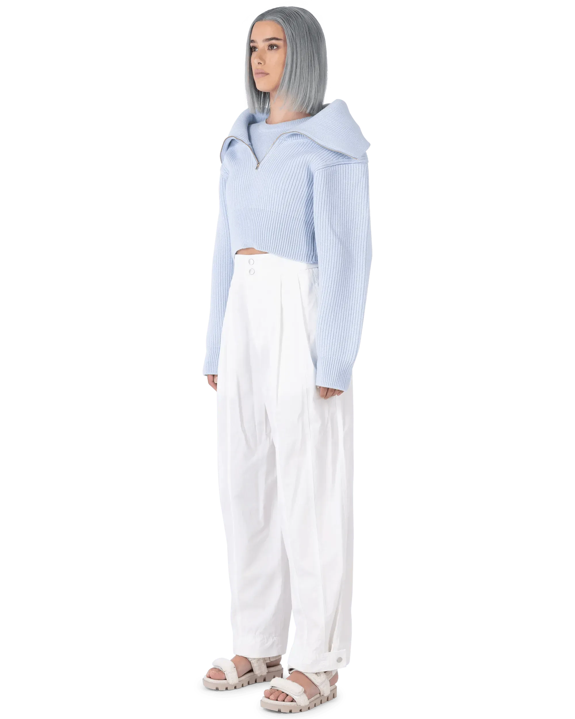 Double Pleated Cotton Pants for Women - Comfortable High Waisted Trousers for Office, Travel & Casual Wear | Breathable Stretch Work Pants