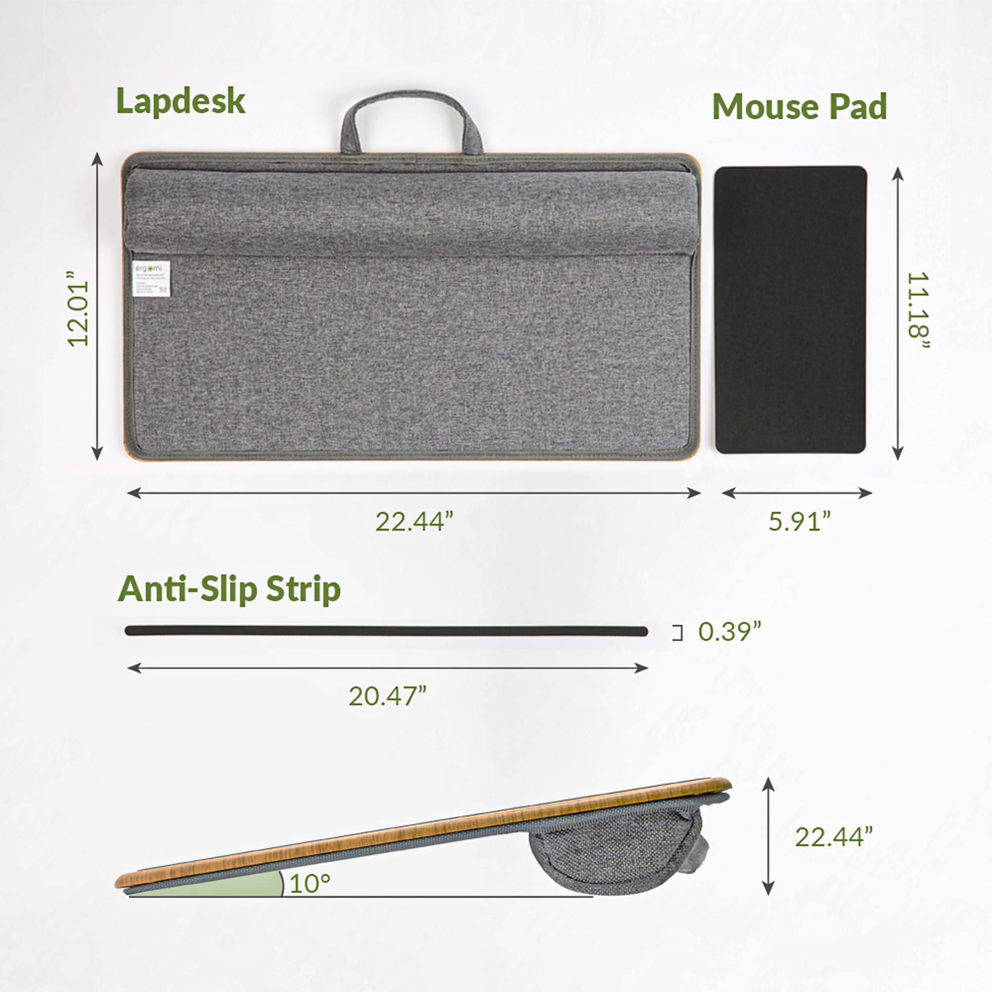 Portable Engineered Wood Lap Desk with Soft Cushion & Wrist Rest, Adjustable Bed Tray Laptop Stand for 17 inch Devices, Home Office & Cozy Bedroom Workspace