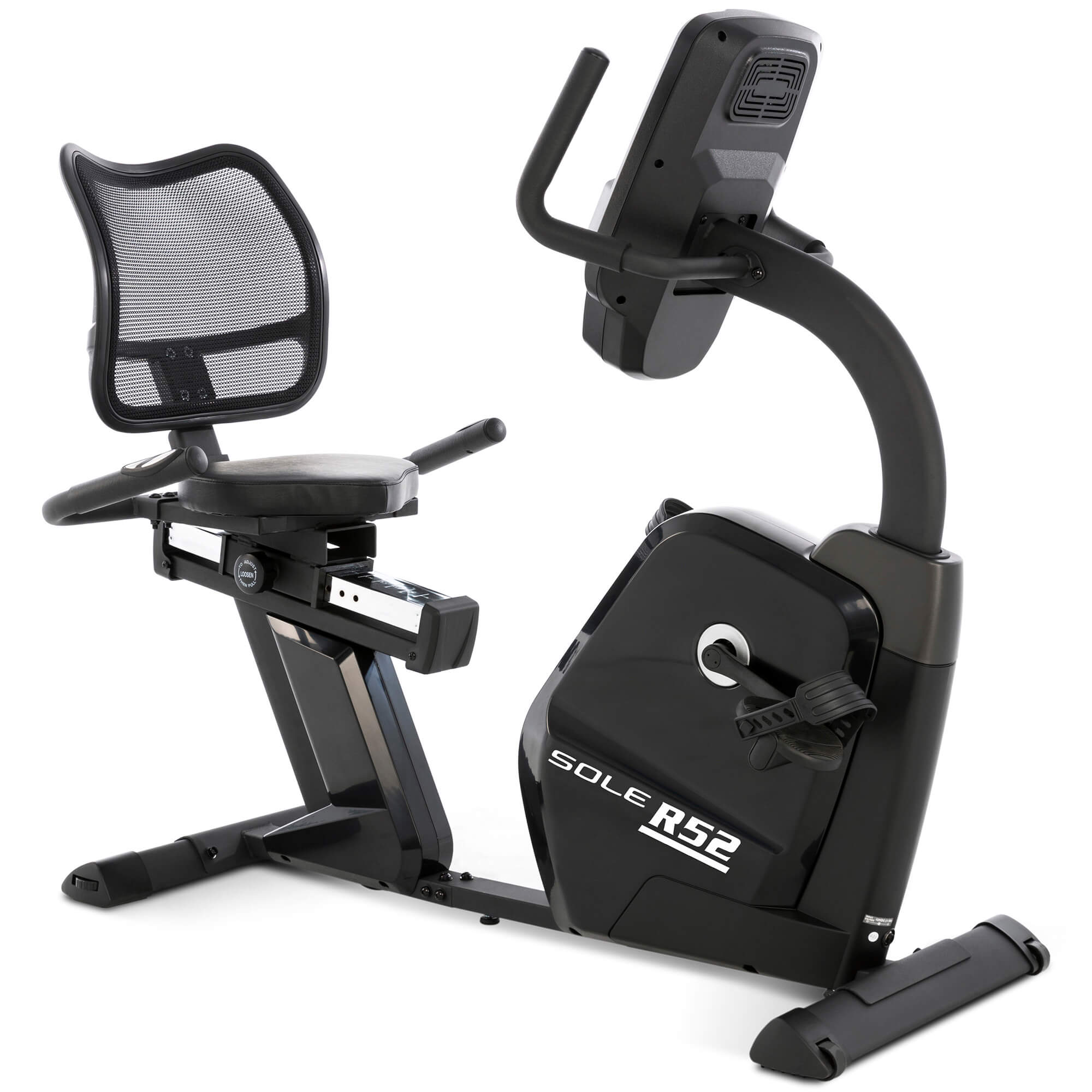 SOLE R52 Recumbent Exercise Bike - Low Impact Cardio Workout Machine for Home Gym - Perfect for Seniors & Physical Therapy