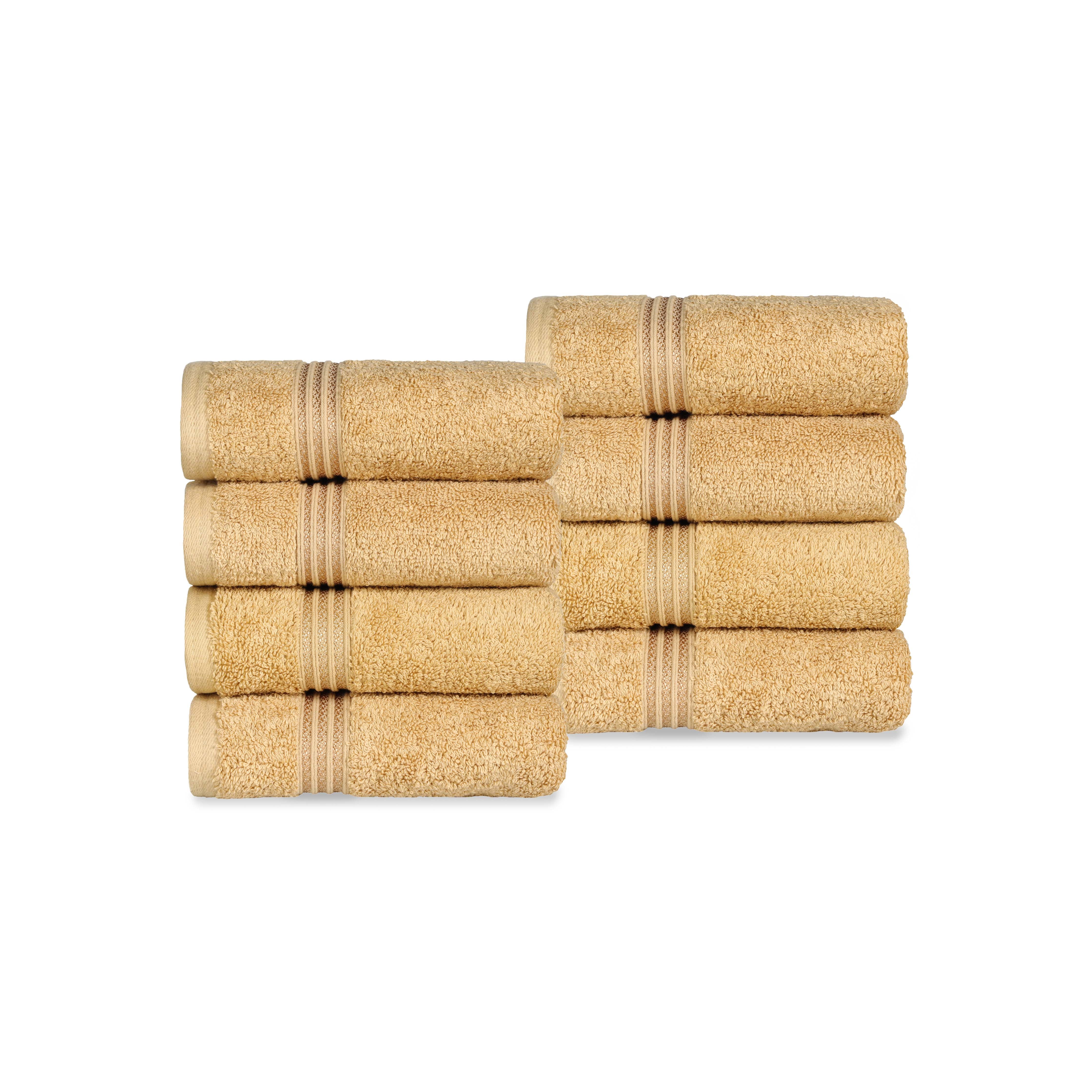Premium Egyptian Cotton Hand Towels - Ultra Soft & Highly Absorbent Bath Towel Set of 8 for Bathroom, Spa & Guest Use