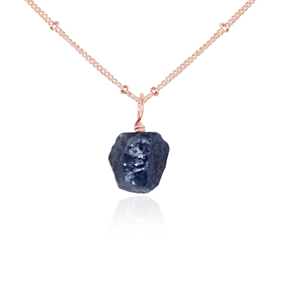 Natural Raw Sapphire Pendant Necklace - Dainty & Elegant Jewelry for Women - Perfect for Everyday Wear, Gifts & Special Occasions