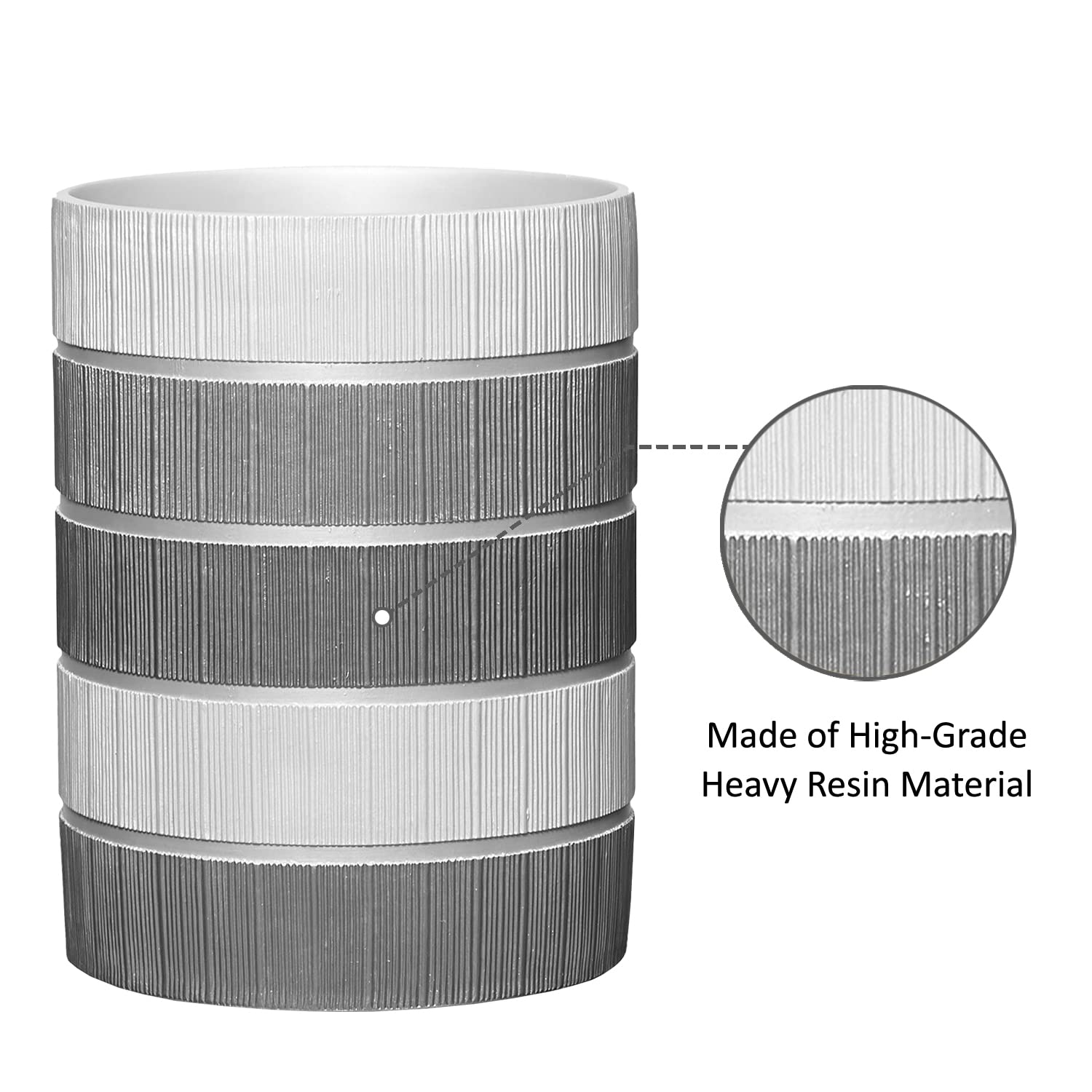 Stylish 2.1 Gallon Small Trash Can for Bathroom, Office & Bedroom - Modern Grey Waste Basket for Dorms, Desktop & Compact Spaces - Perfect for Home, Office & Restroom Organization