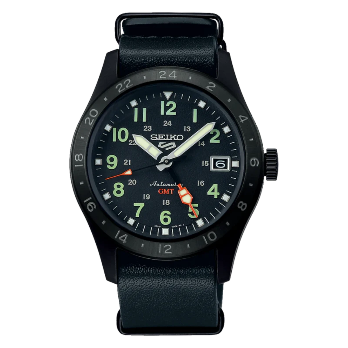 Seiko 5 Sports Automatic Men's Watch - 48mm Black Dial, Self-Winding Mechanical Watch for Men | Perfect for Business, Casual Wear & Outdoor Activities
