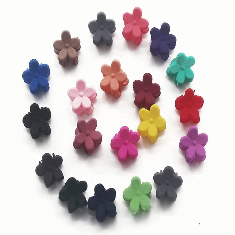 Staila 20 Piece Mini Hair Clips for Girls - Cute Candy Color Flower Hair Pins for Toddlers, Kids & Women - Perfect for School, Parties & Daily Hairstyles